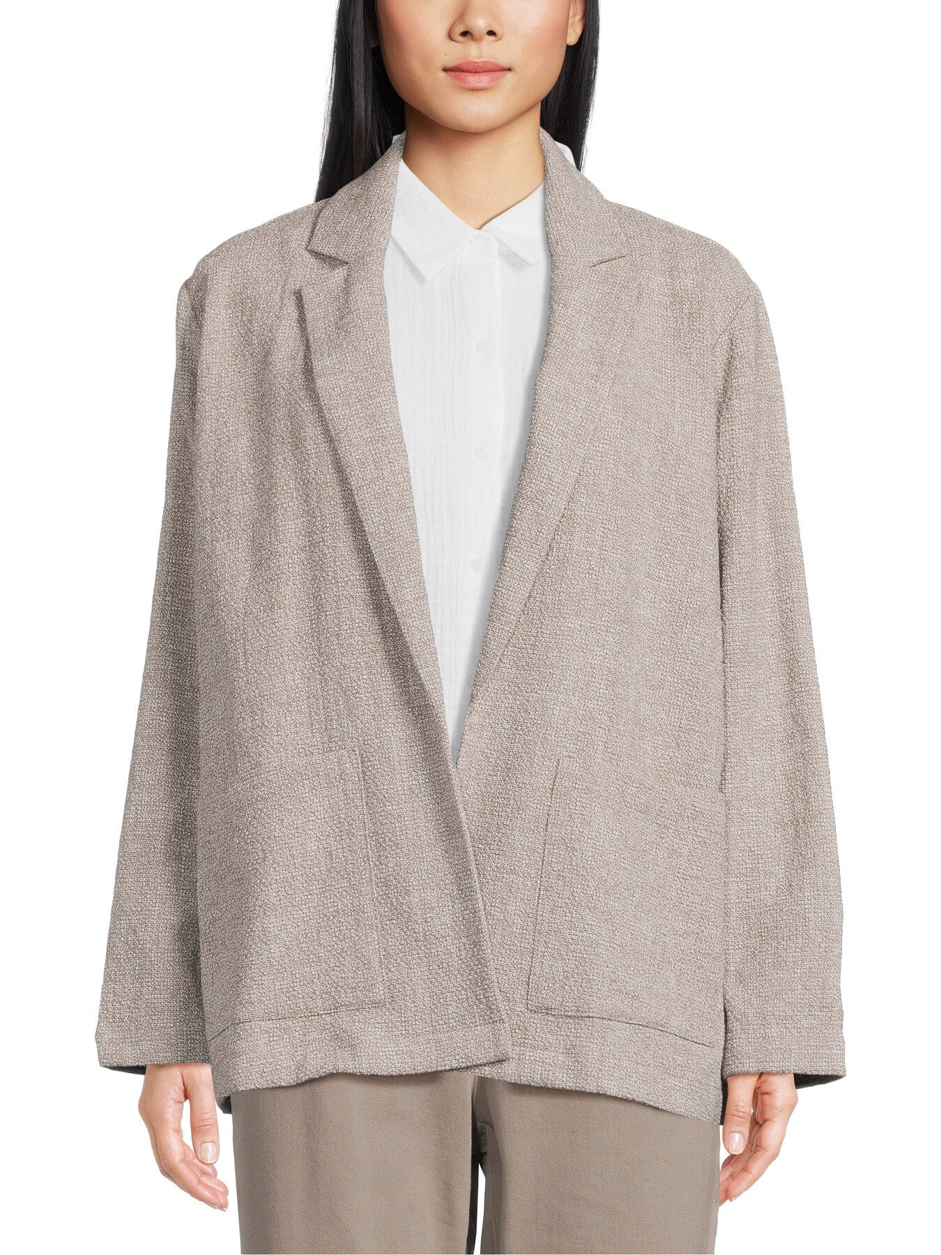 Notch Collar Long Blazer