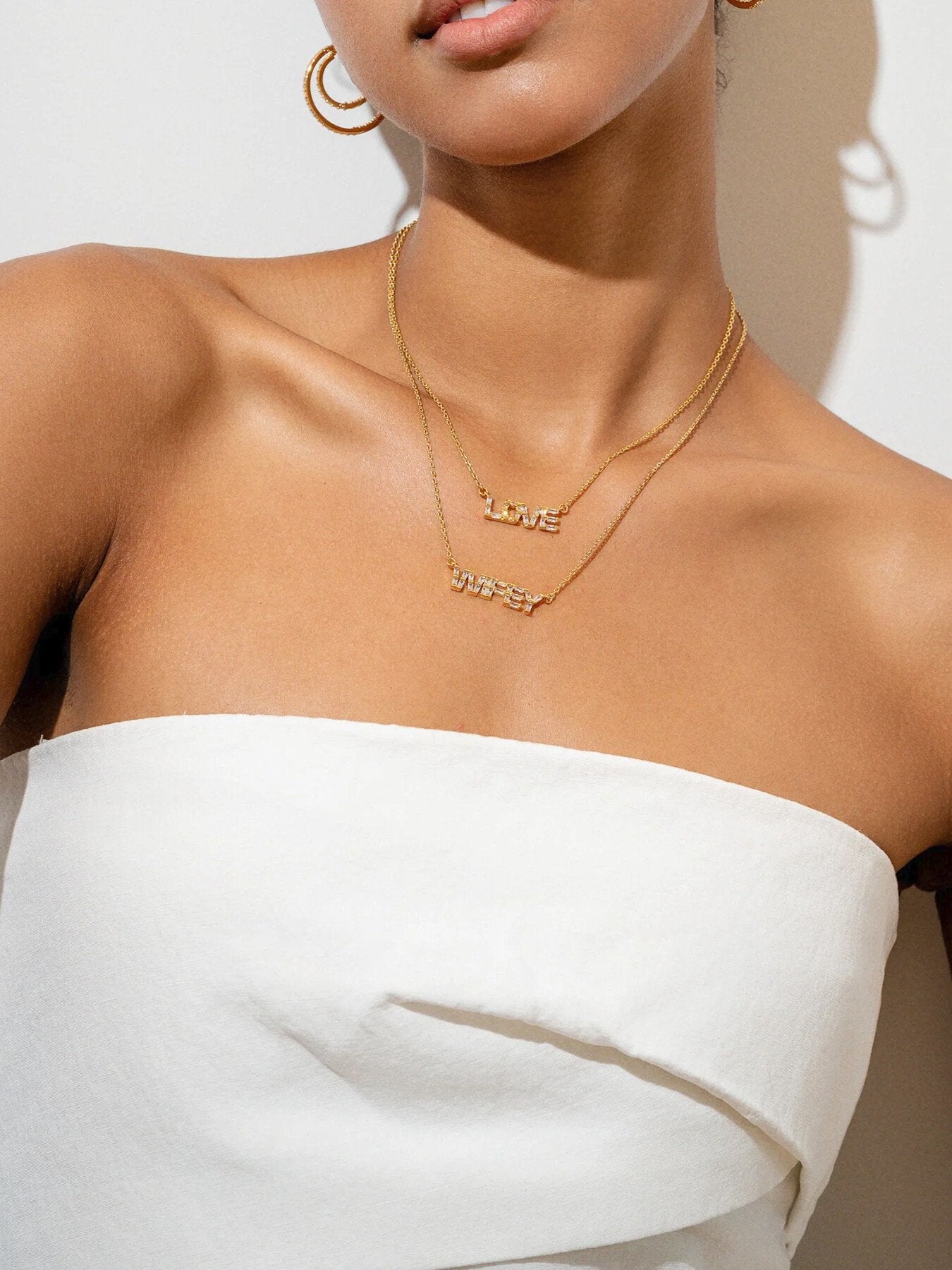 LOVE Baguette Named Necklace