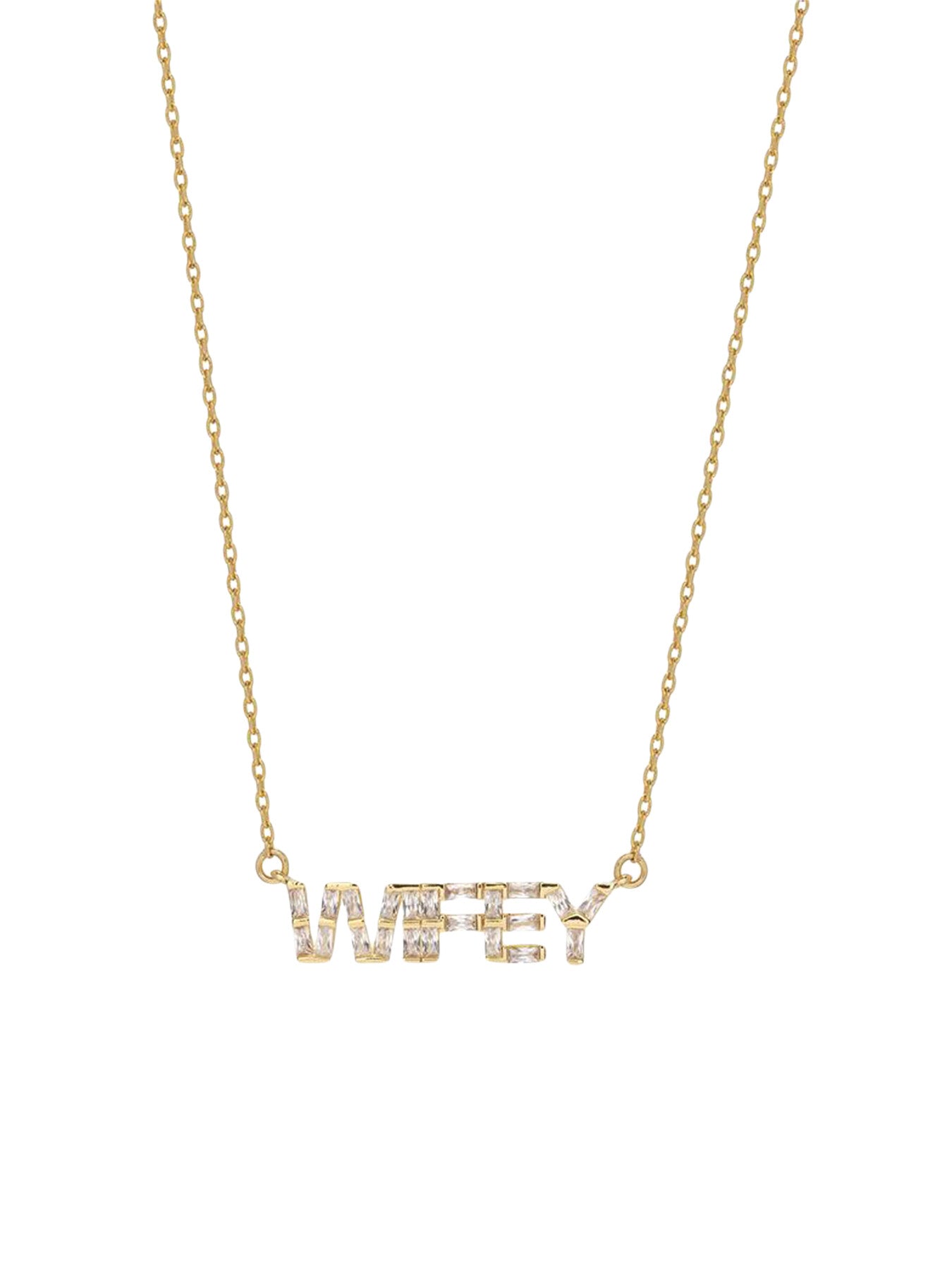 WIFEY Baguette Named Necklace