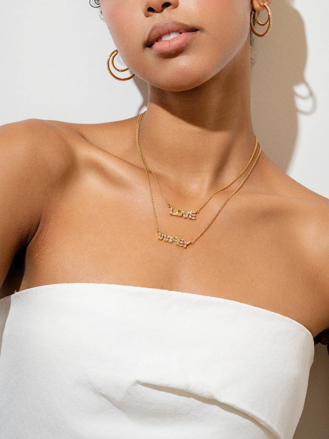 WIFEY Baguette Named Necklace