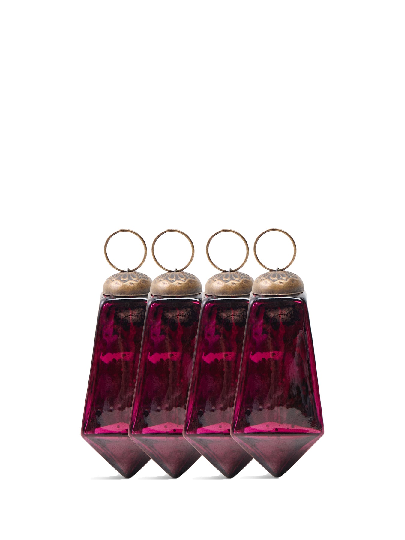 Ratnam Large Ruby Set Of 4 Baubles