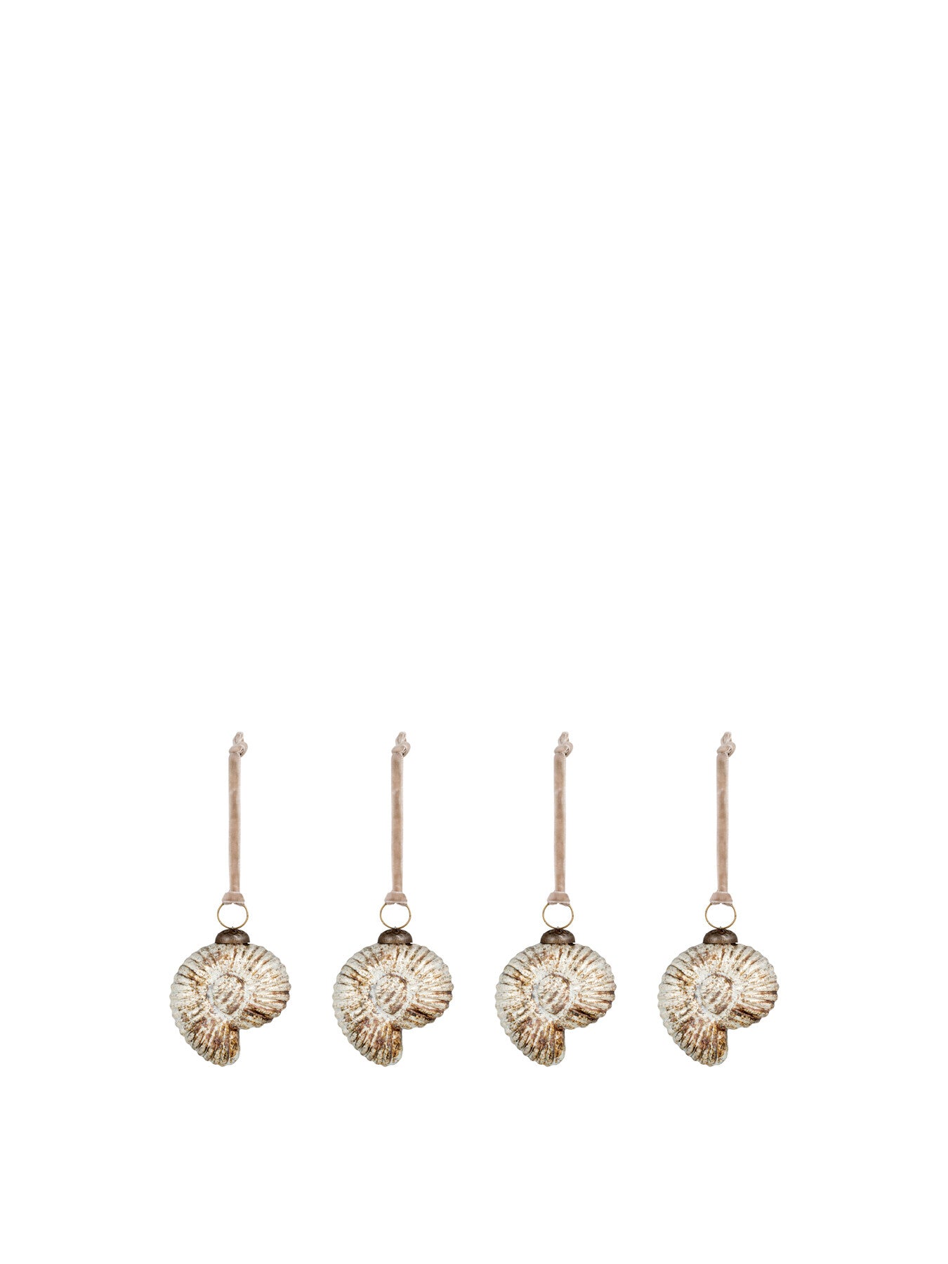 Sachin Shell Baubles Rustic Gold Set of 4
