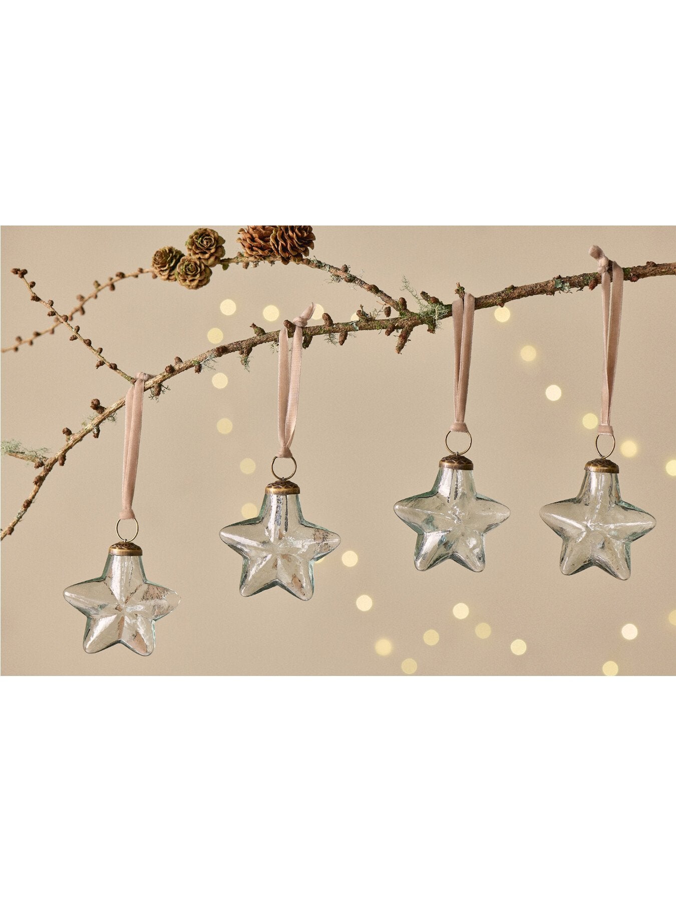 Sardi Star Baubles - Clear Set of 4