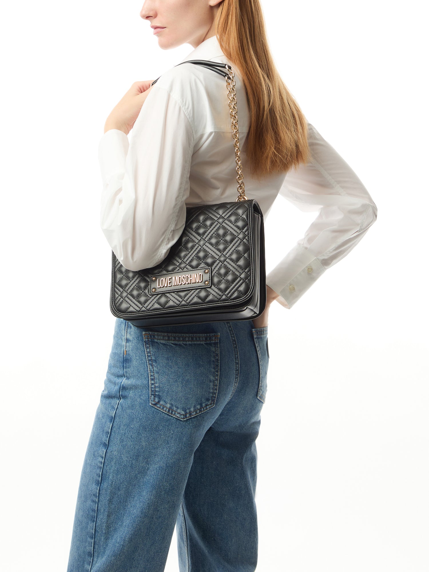 Quilted Shoulder Bag with Chain Strap