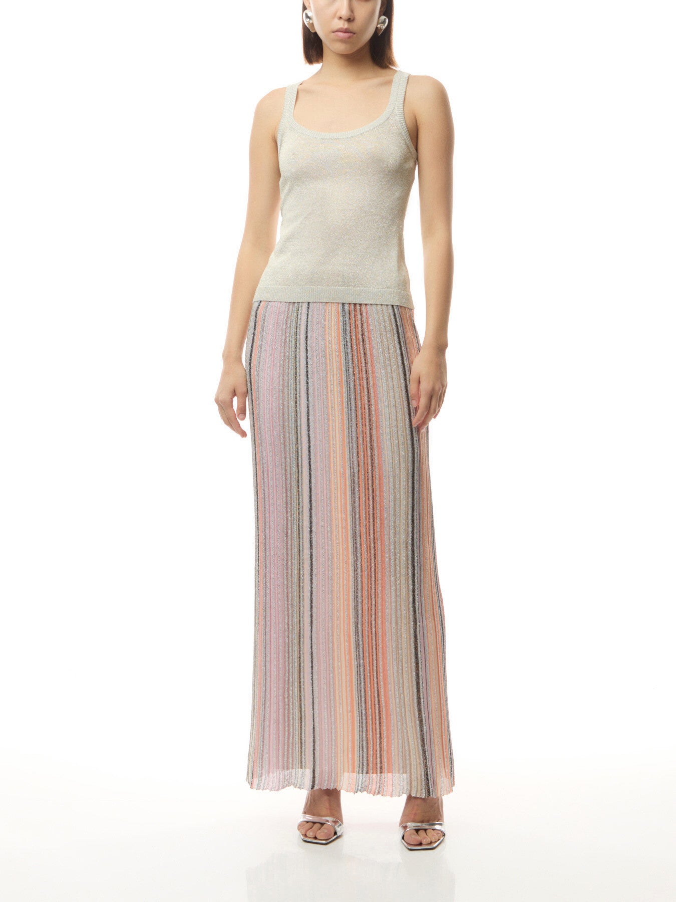 Mesh Knit Sequin Appliqué Tank Top