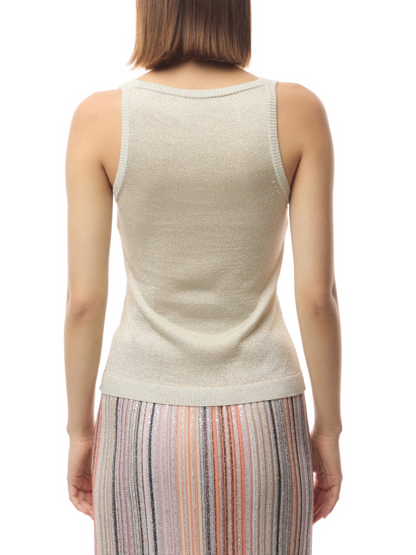 Mesh Knit Sequin Appliqué Tank Top