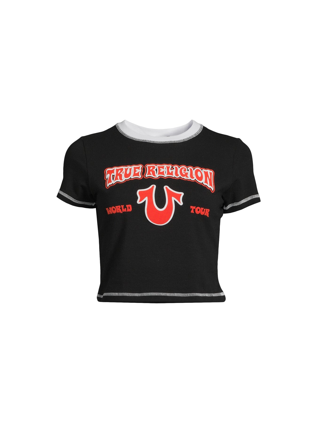 Contrast Stitch Cropped T-Shirt