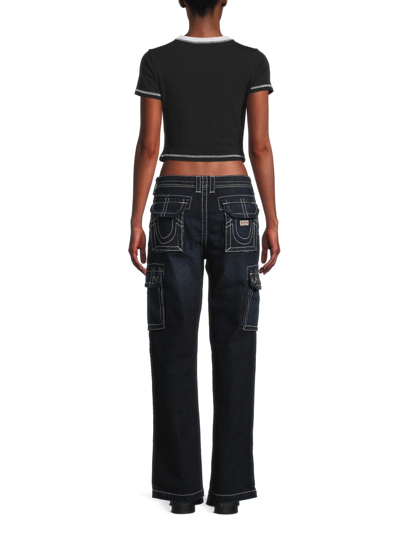 Contrast Stitch Cropped T-Shirt
