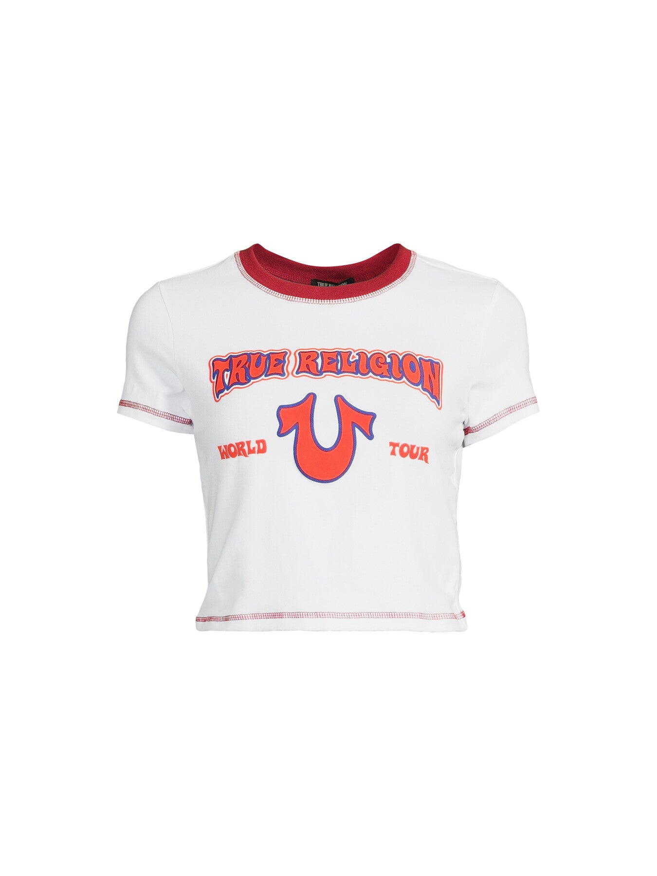 Contrast Stitch Cropped T-Shirt
