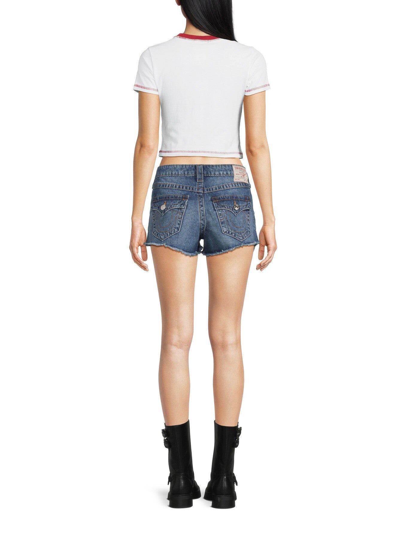 Contrast Stitch Cropped T-Shirt
