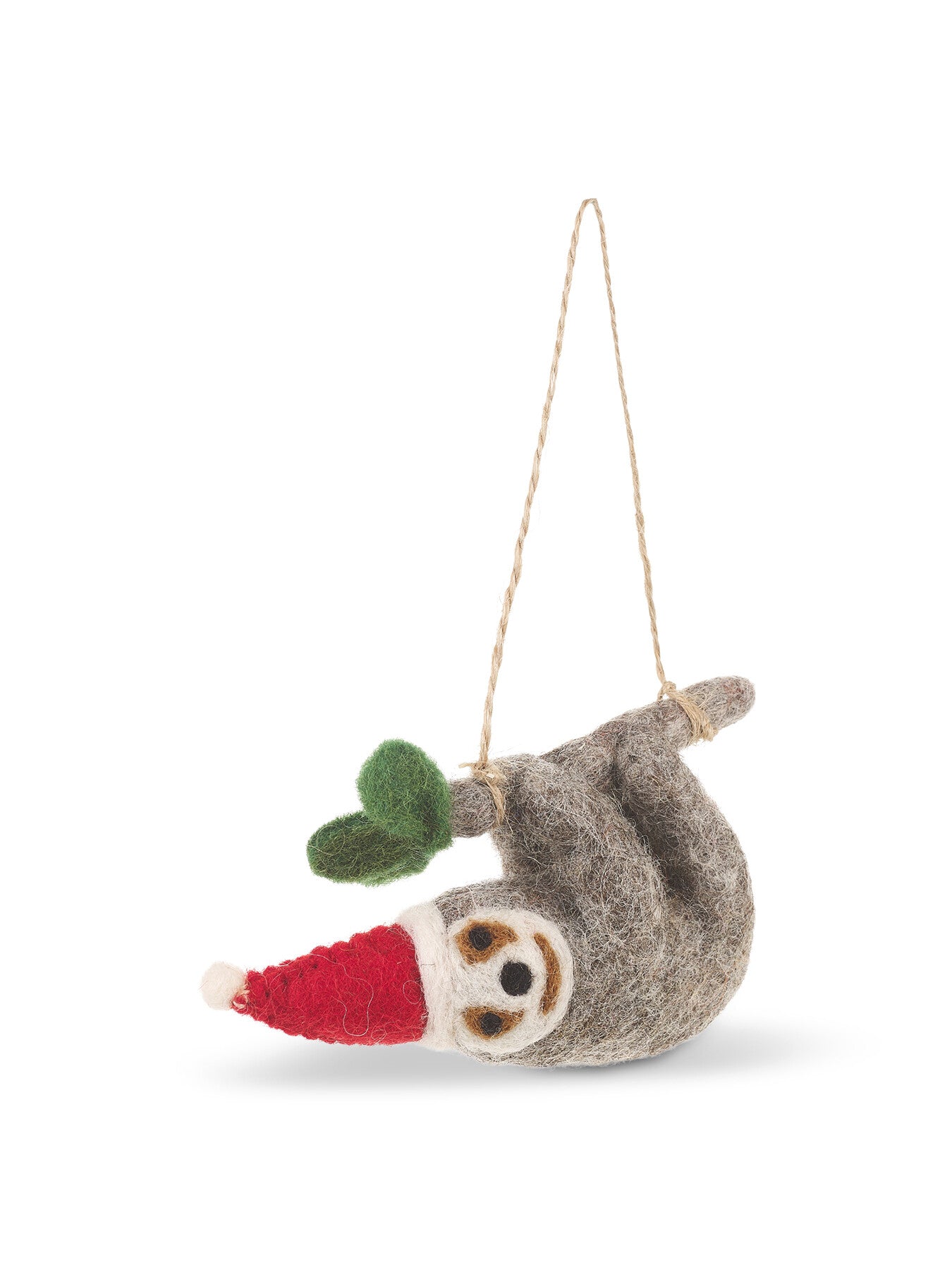 Handmade Felt Biodegradable Christmas Sloth Tree Hanging Decoration