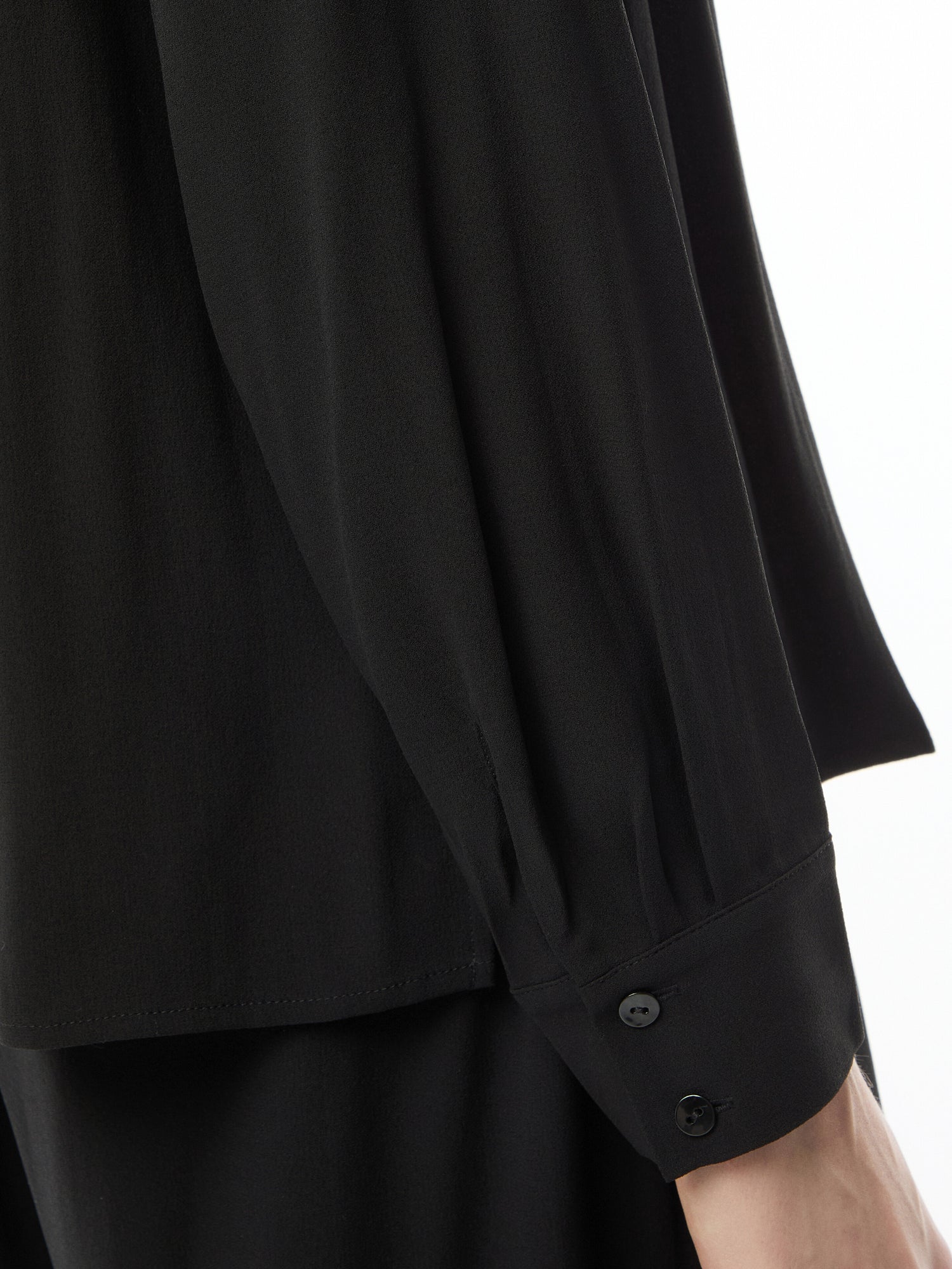 Silk Georgette Crepe Classic Collar Shirt