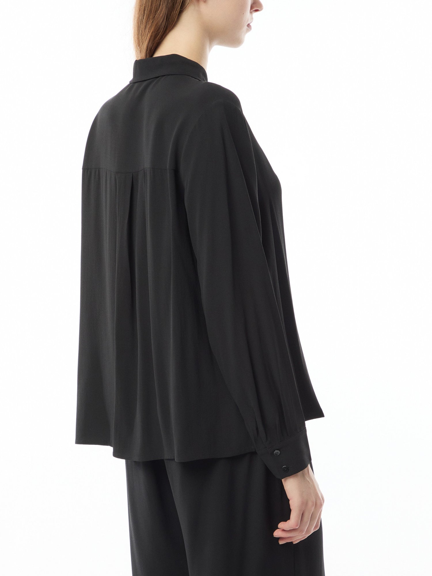 Silk Georgette Crepe Classic Collar Shirt