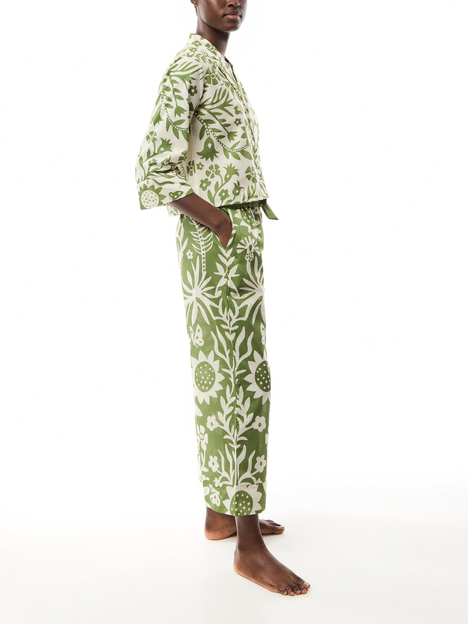 Fabelei Placed Boxy Shirt and Wide Leg Trouser