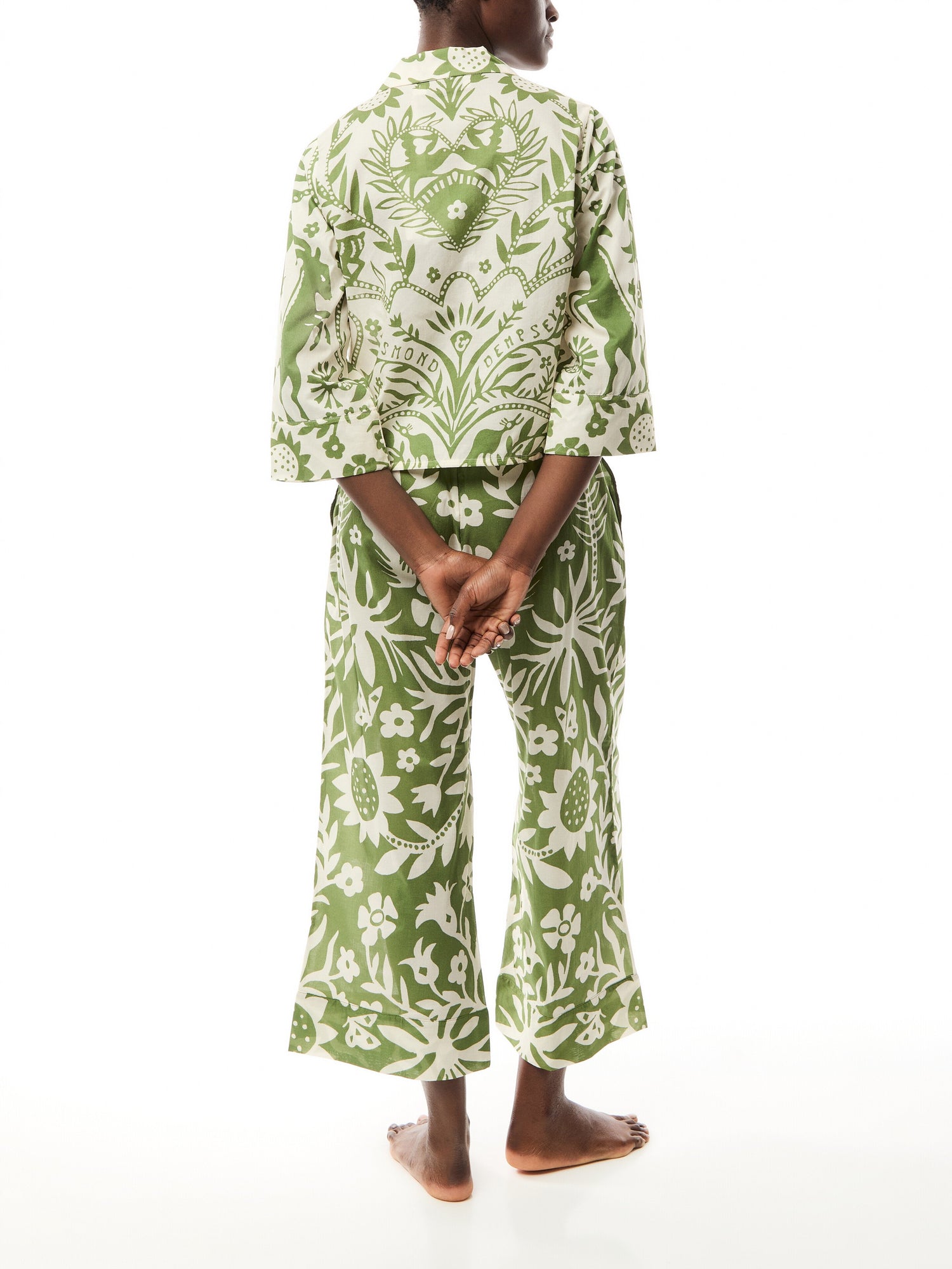 Fabelei Placed Boxy Shirt and Wide Leg Trouser