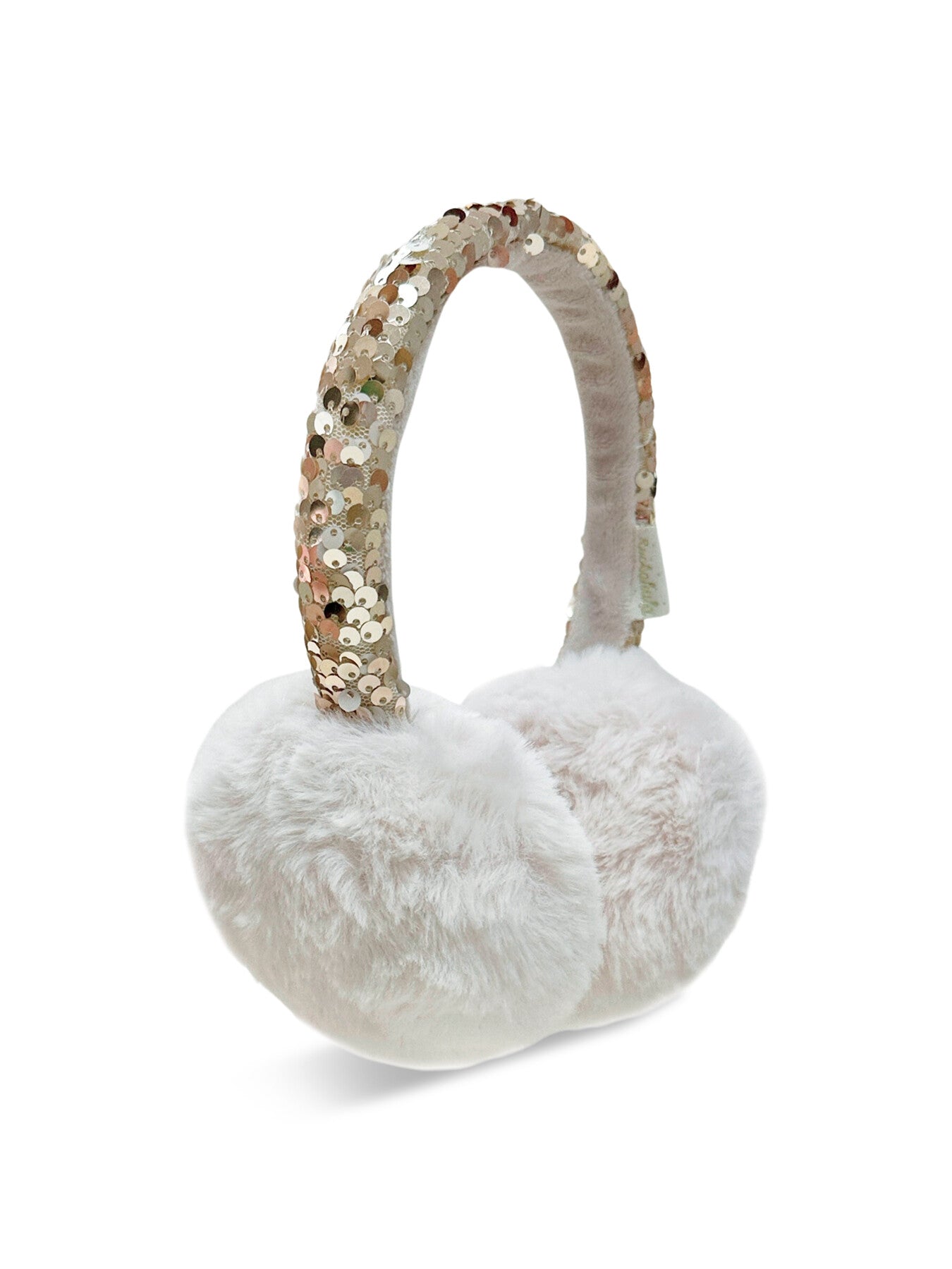 Shimmer Sequin Earmuffs Ivory