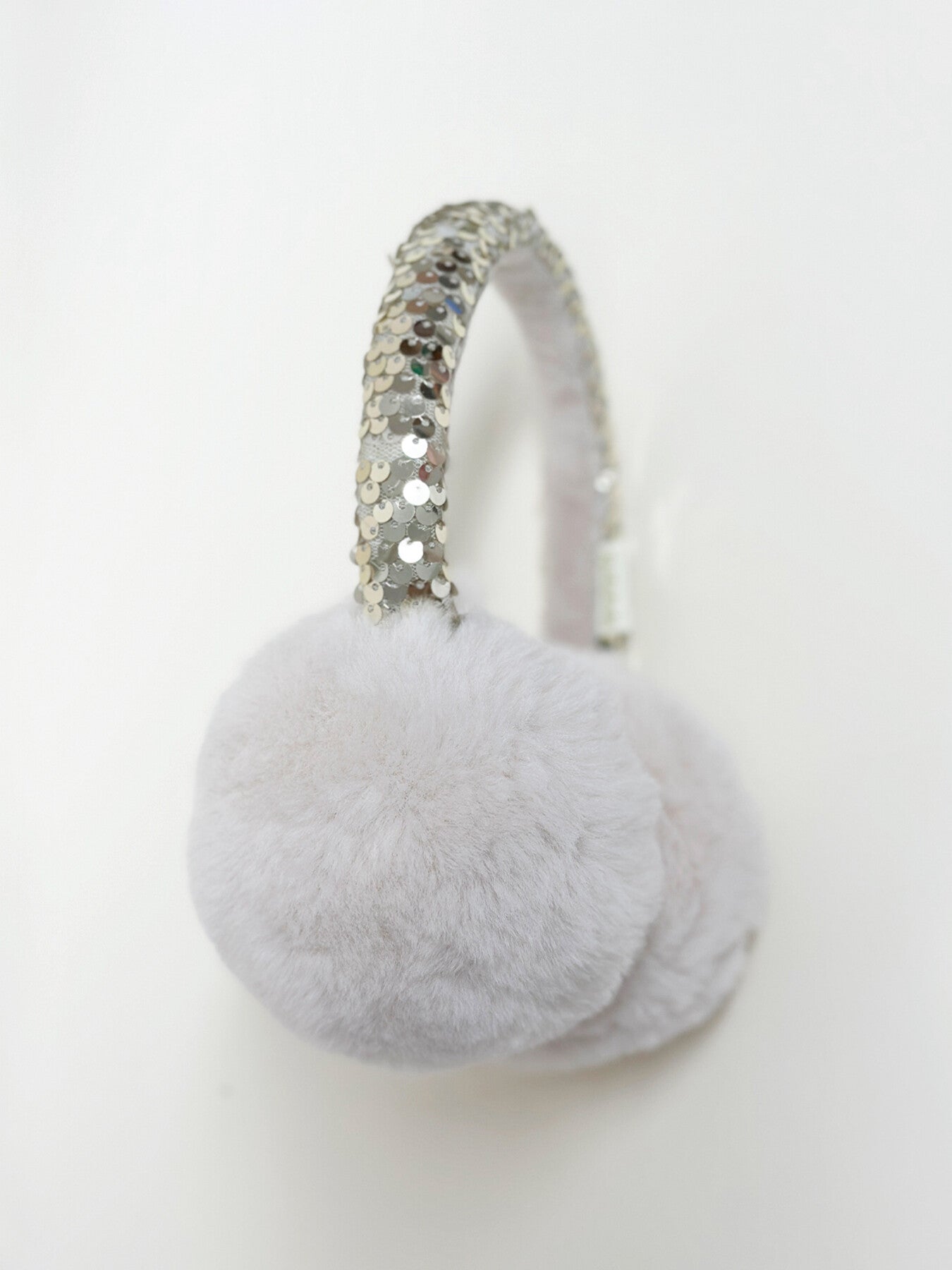 Shimmer Sequin Earmuffs Ivory