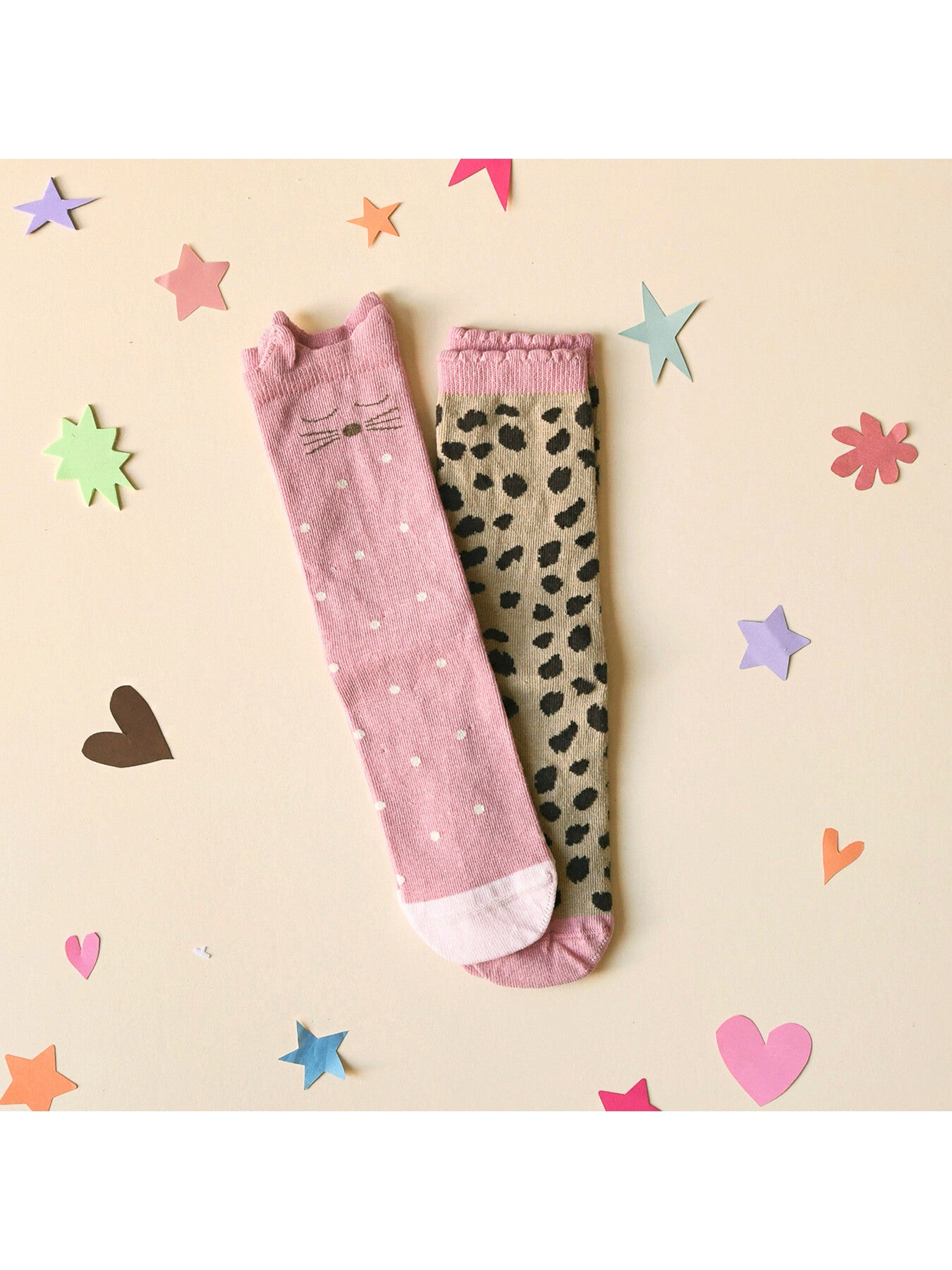 Clara Cat Leopard 2 Pack Socks Size 9-12 Junior