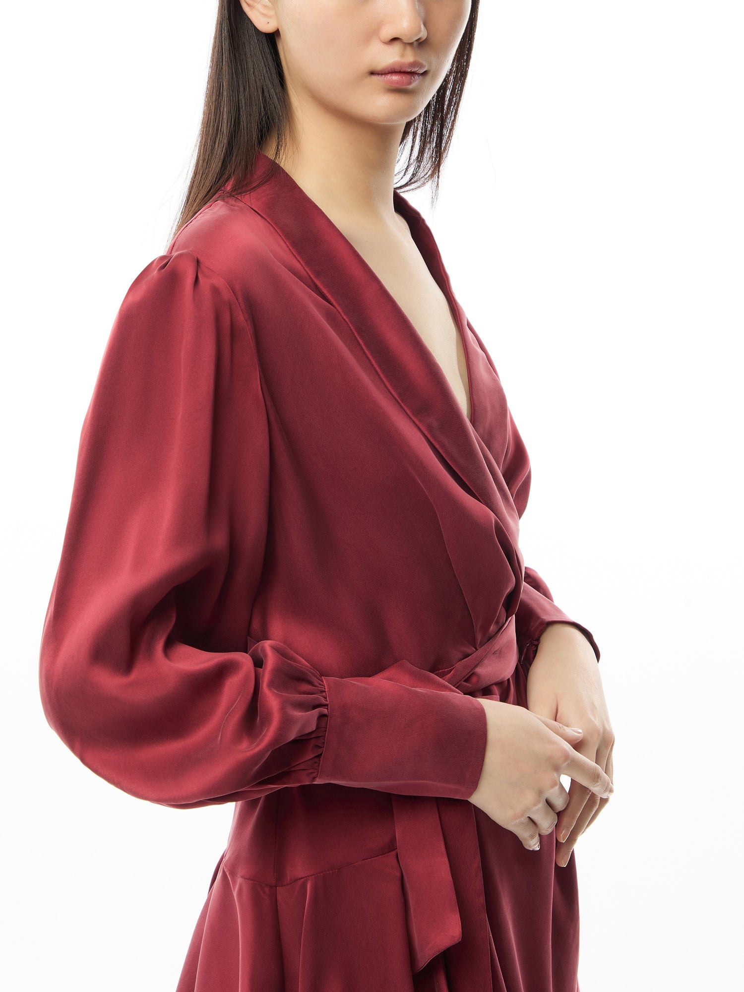 Silk Wrap Mini Dress