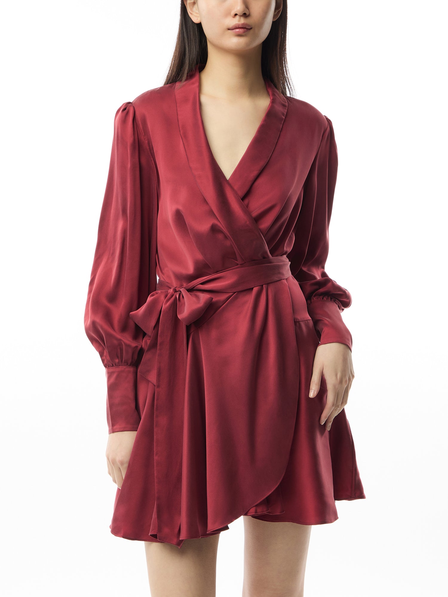 Silk Wrap Mini Dress