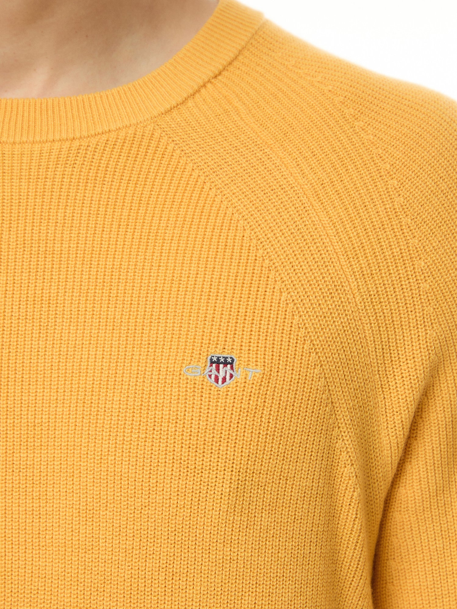 Ribbed Cotton Wool Crew Neck Sweater