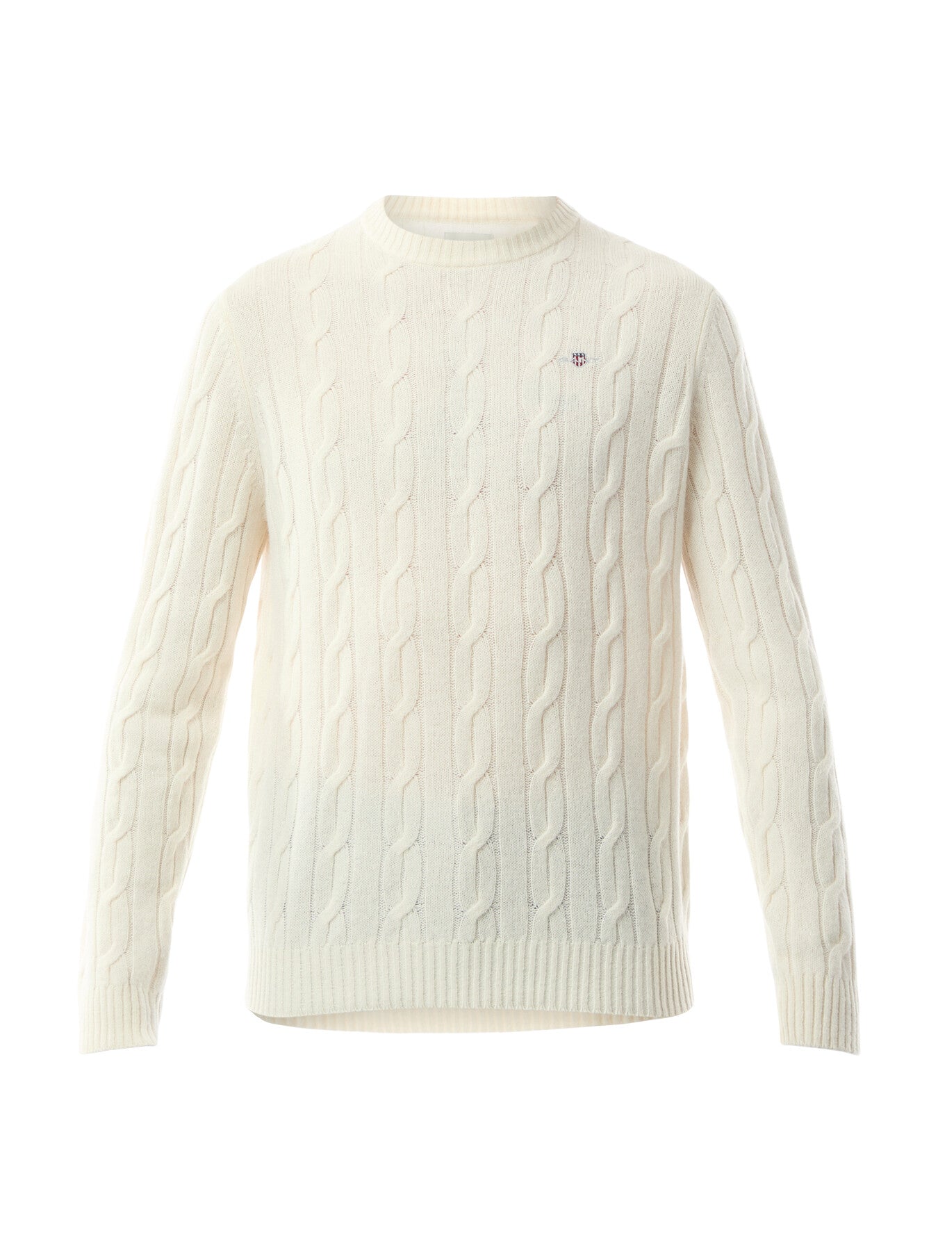 Cable Crew Neck Lambswool Sweater