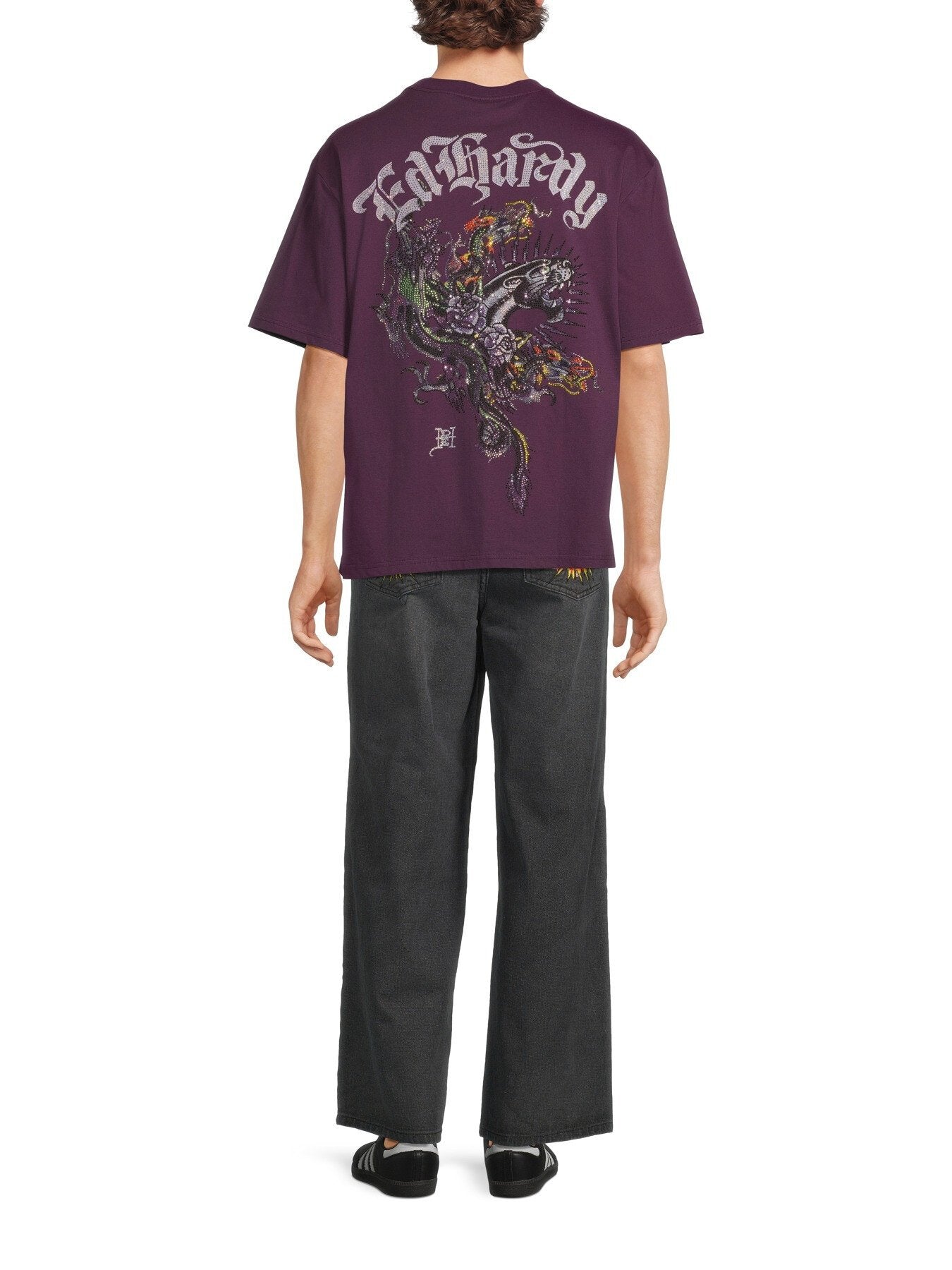 Panther And Drag Diamante Relaxed T-Shirt