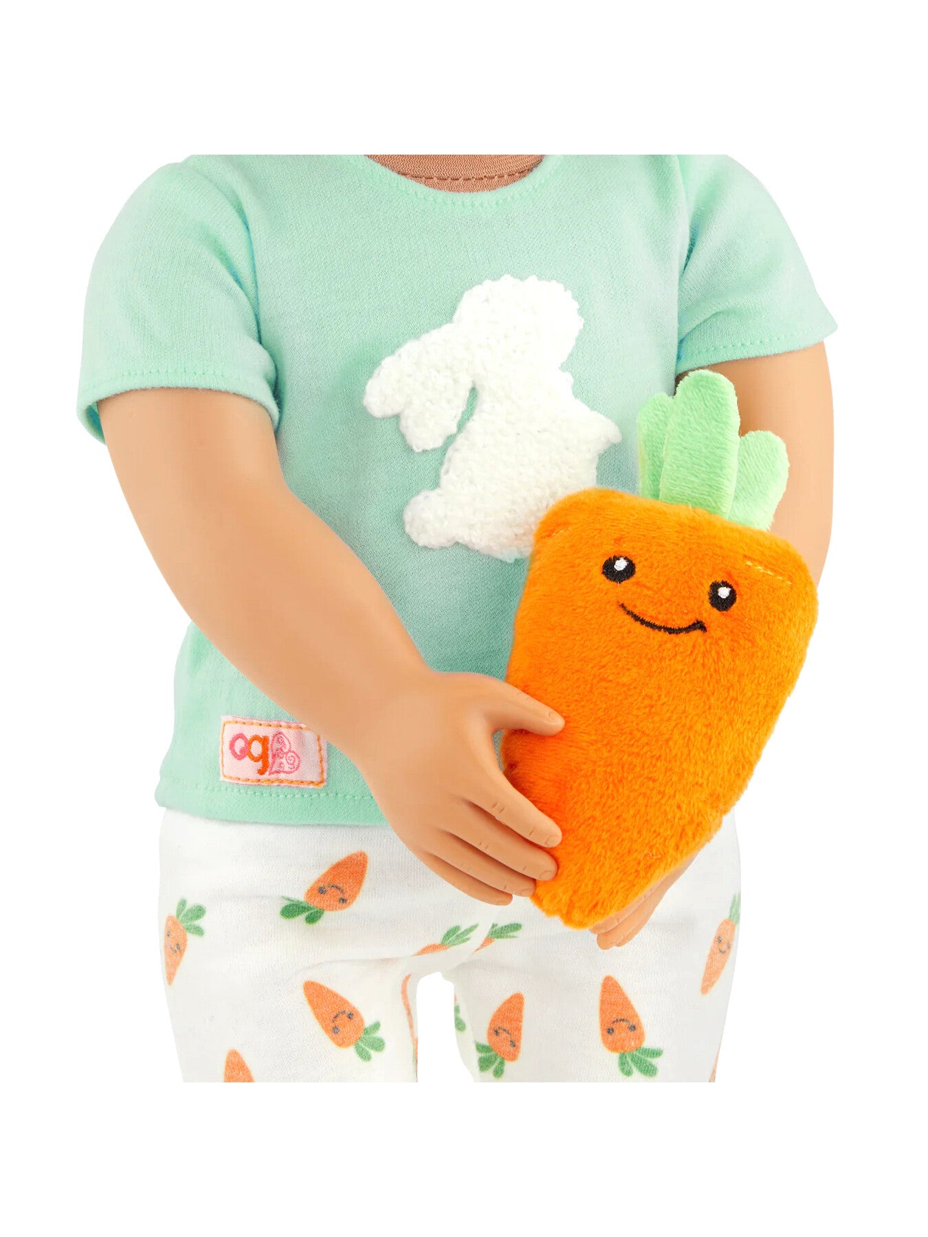 Bunny Printed Pajama wCarrot Plush Outfit