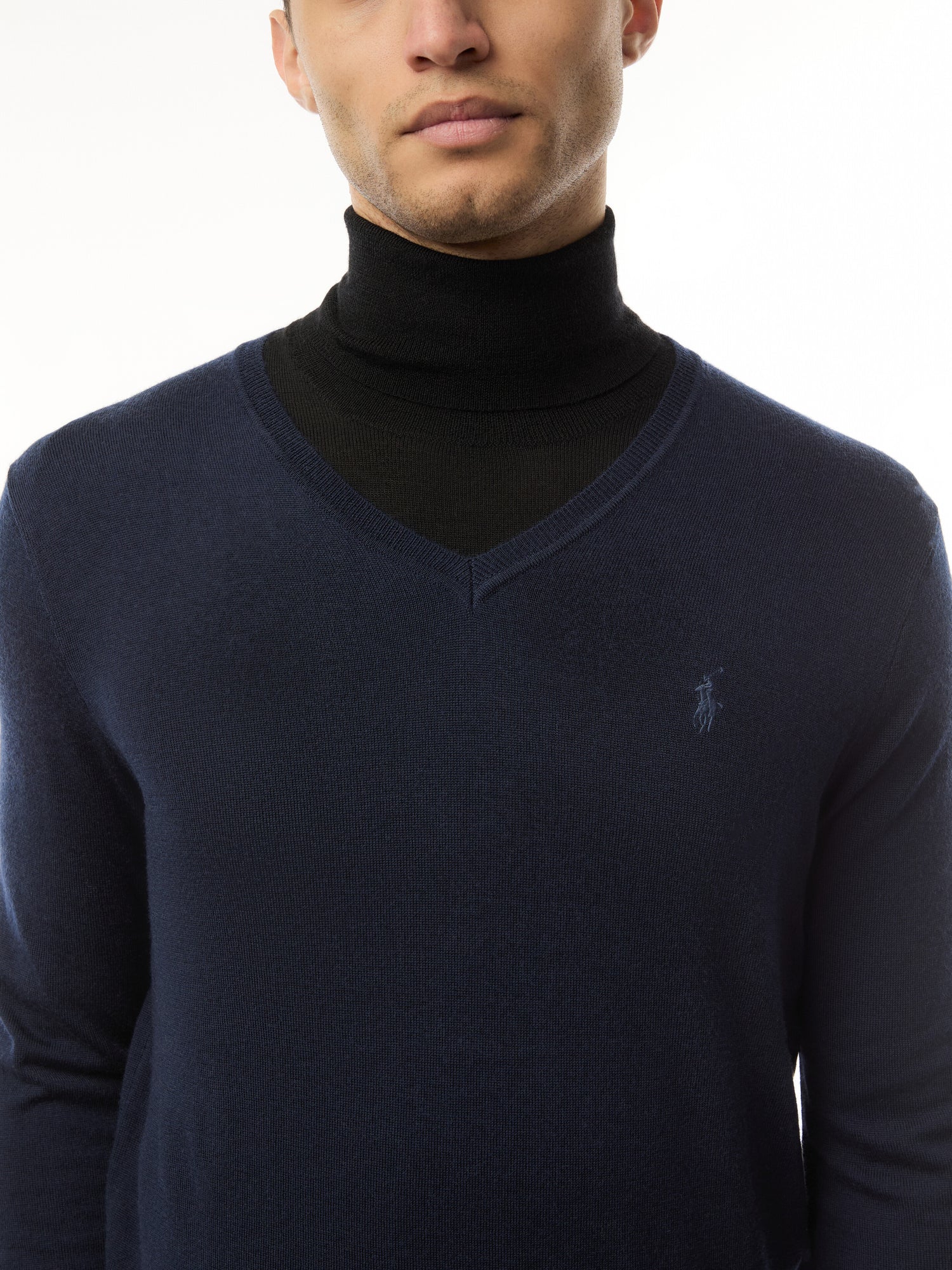 Slim Fit Washable Wool V Neck Sweater