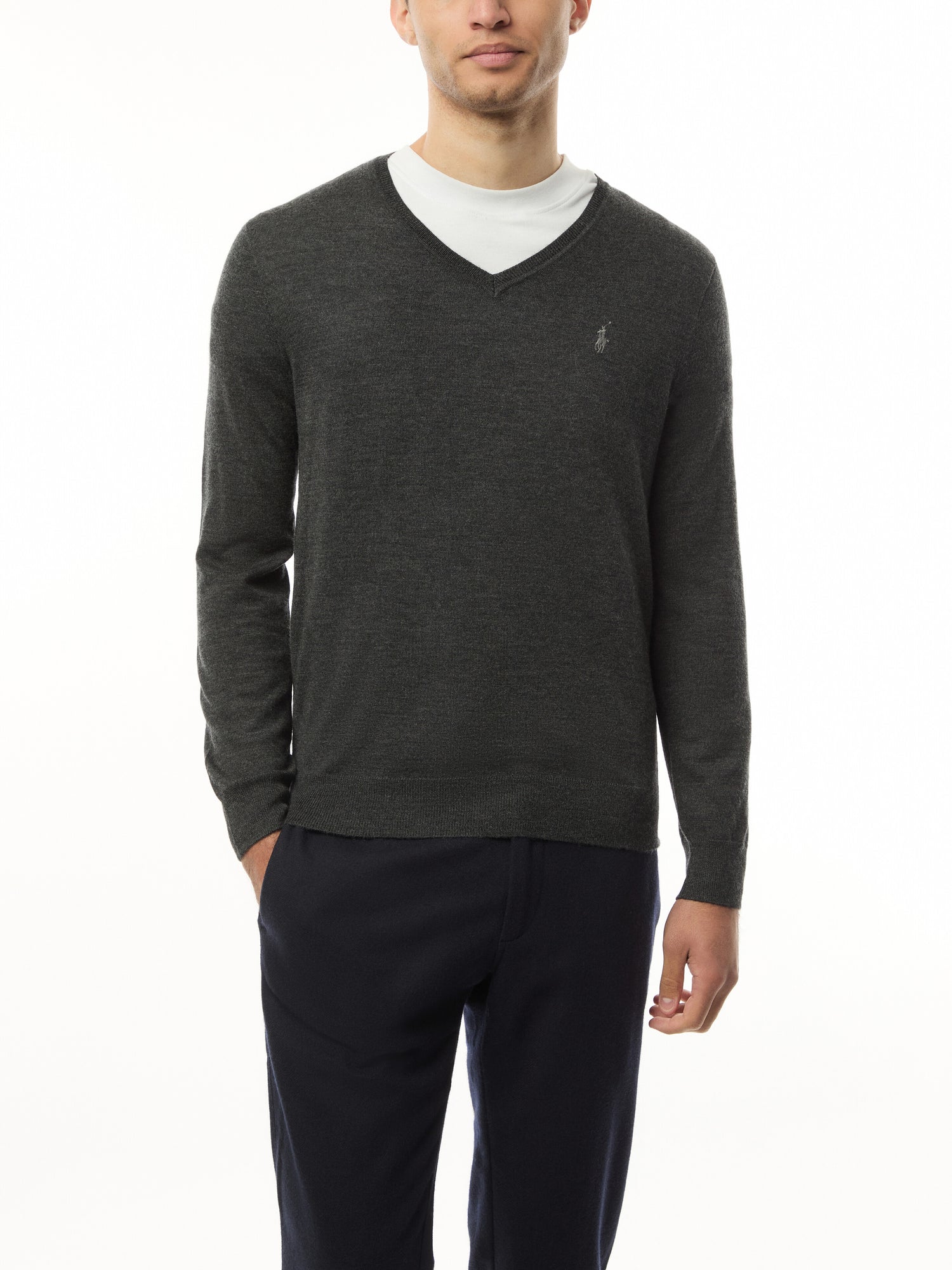 Slim Fit Washable Wool V Neck Sweater