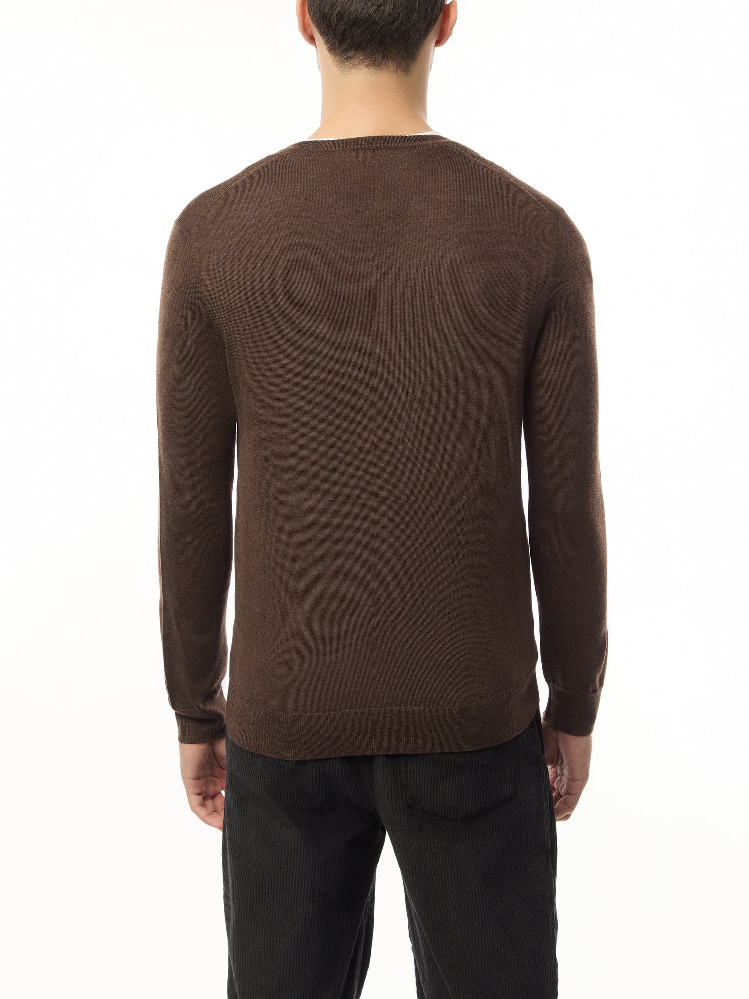 Slim Fit Washable Wool V Neck Sweater