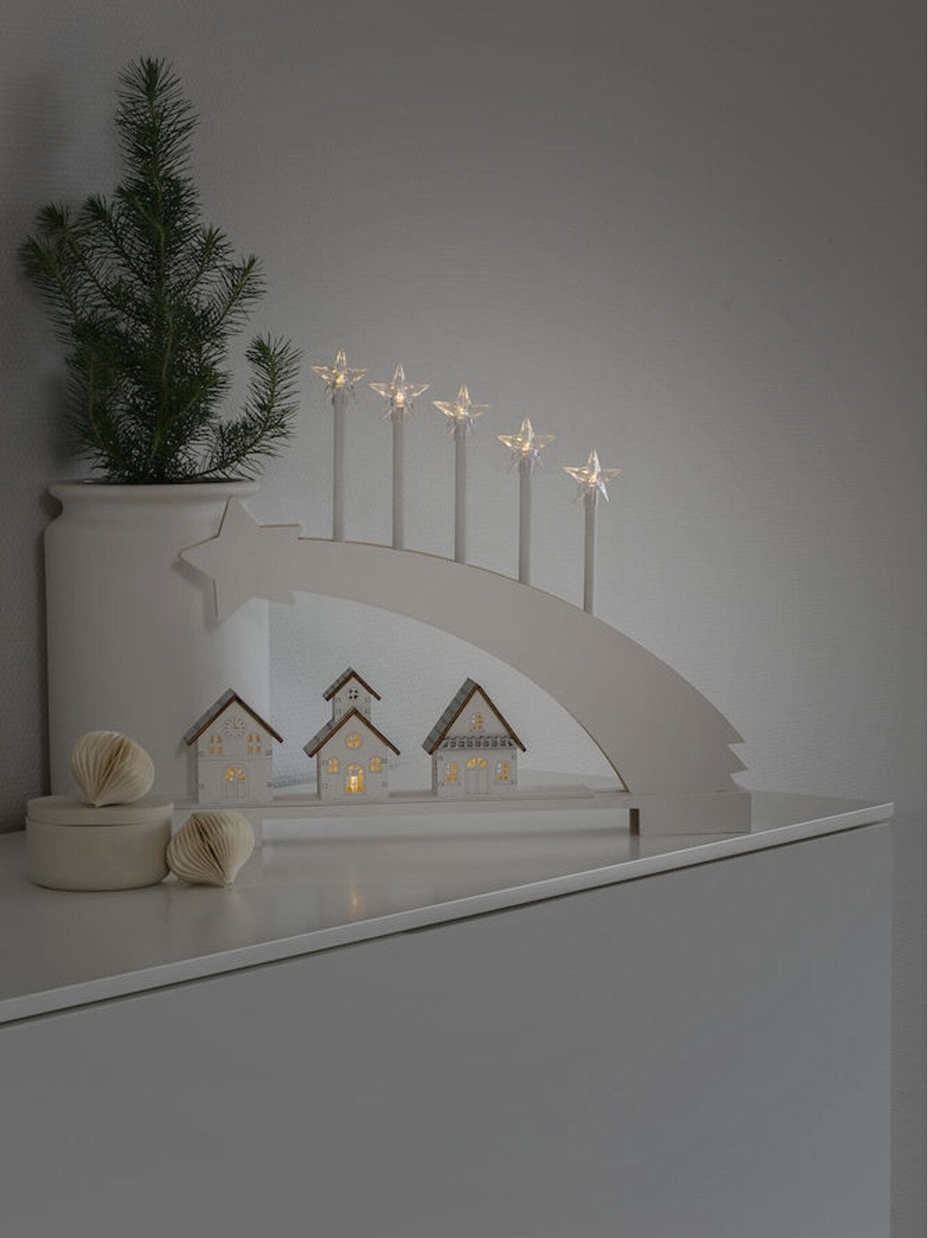 Wood Silhouette Shooting Star Warm White LED