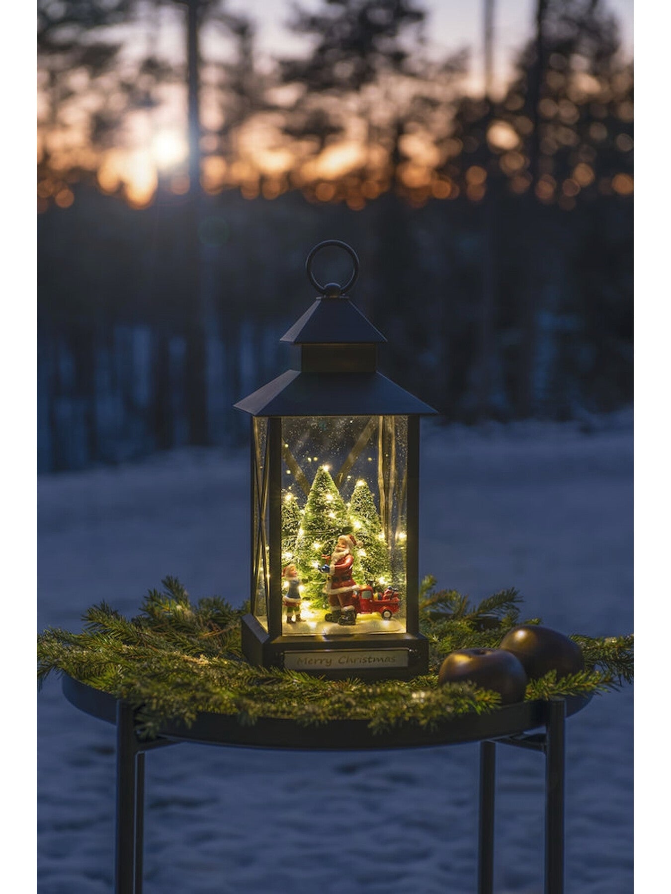 Small Lantern TreesSanta Warm White LED