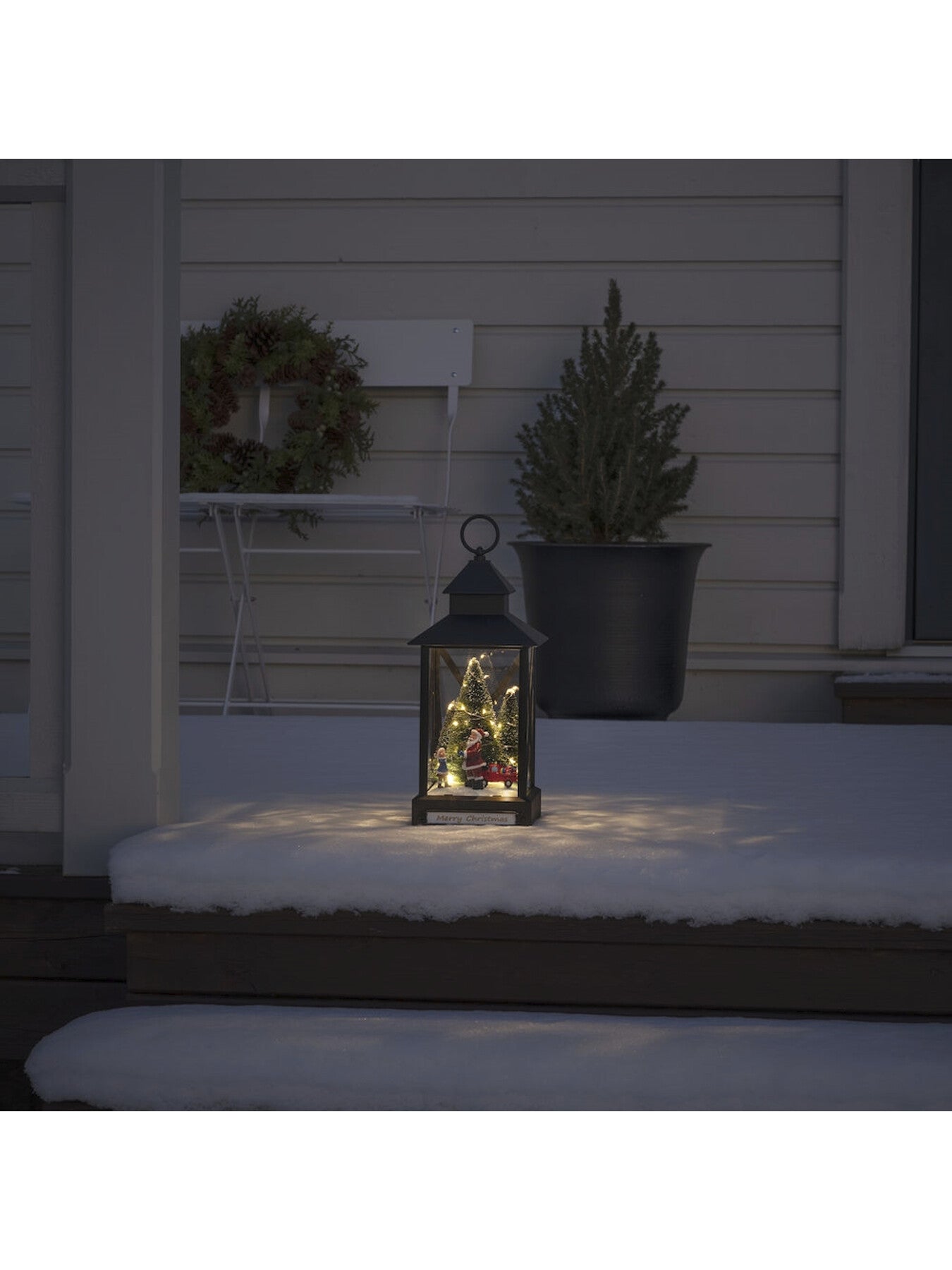 Small Lantern TreesSanta Warm White LED