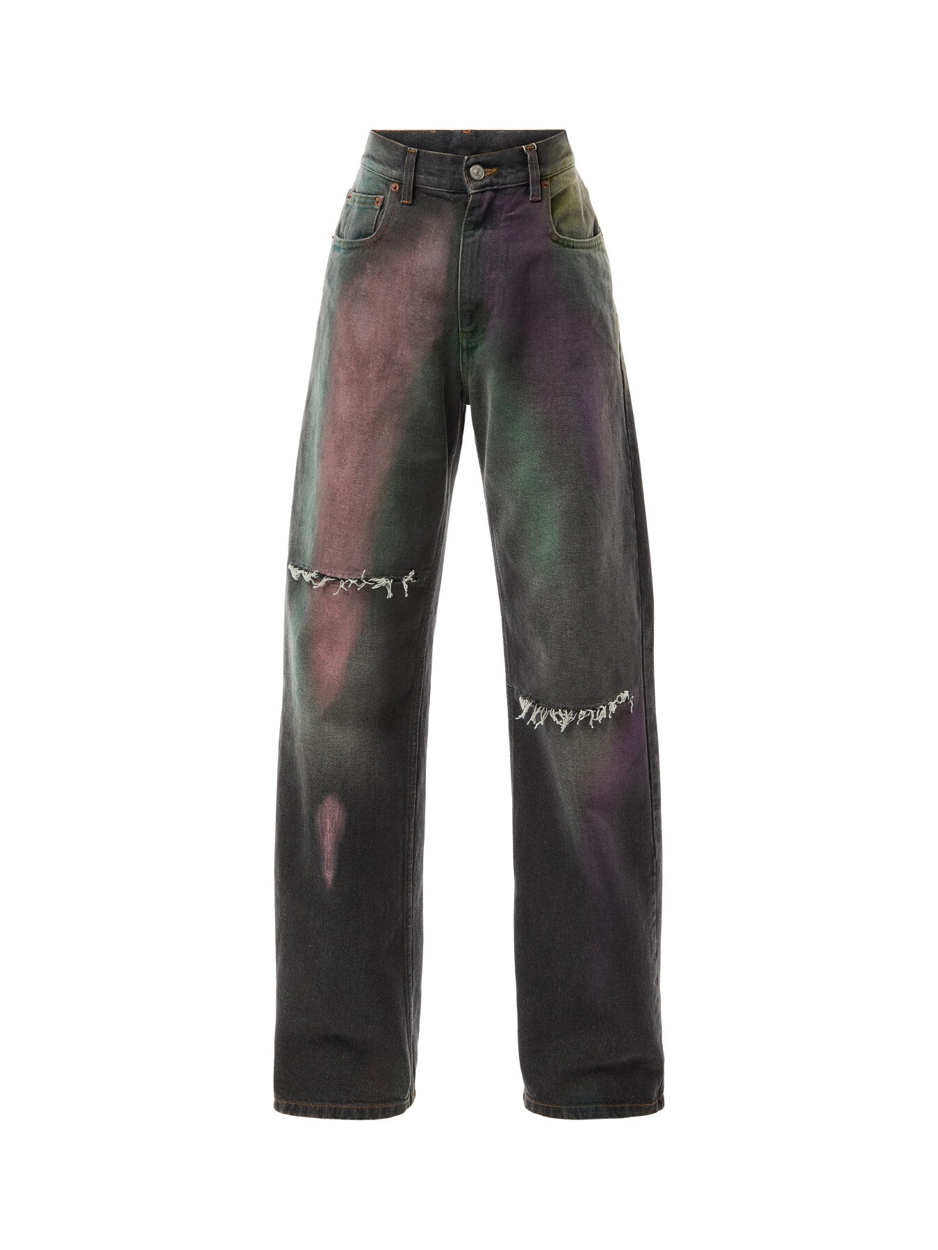 Chalk Print 5-Pocket Denim Pants Black