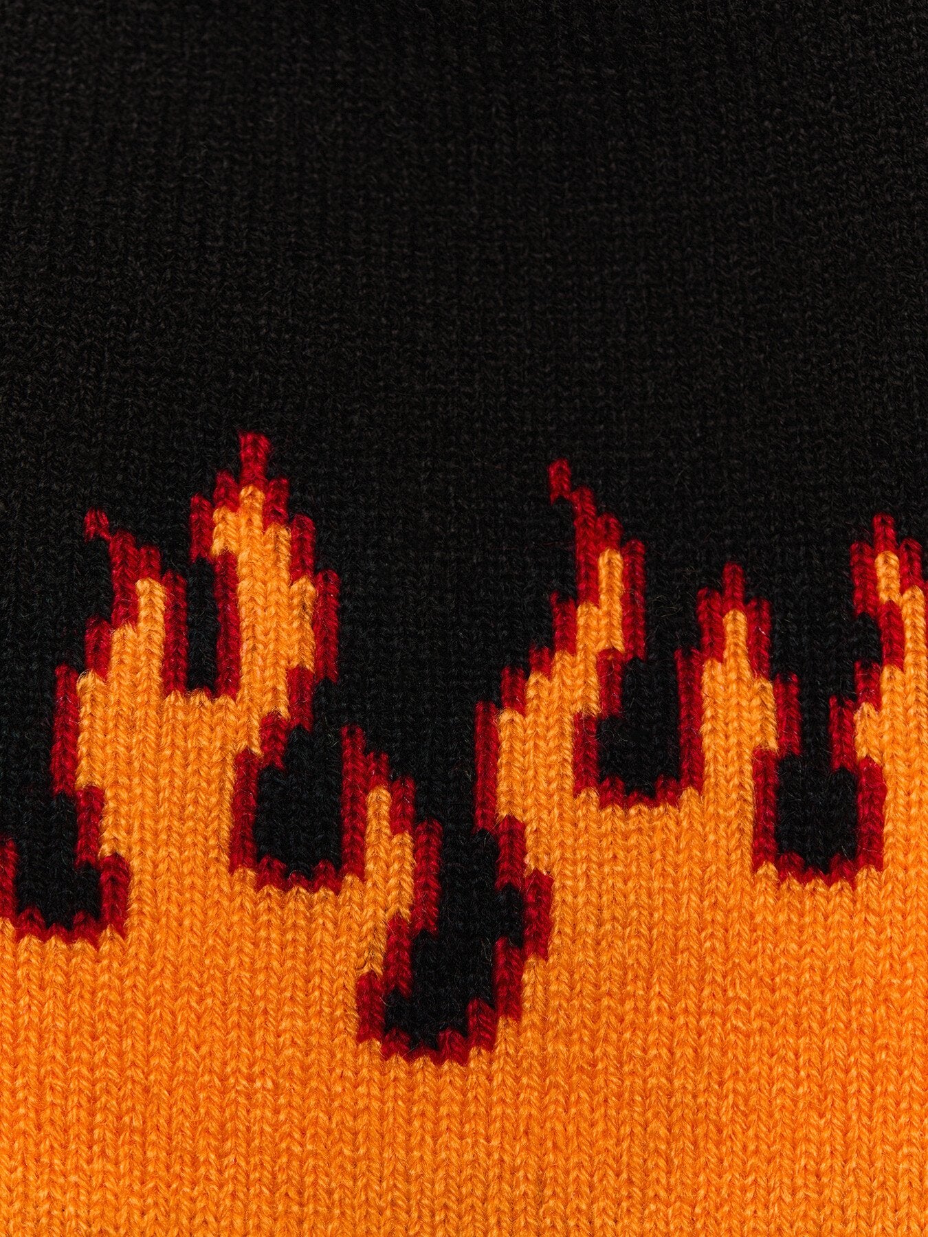 Flame Skull Knit Beanie Hat