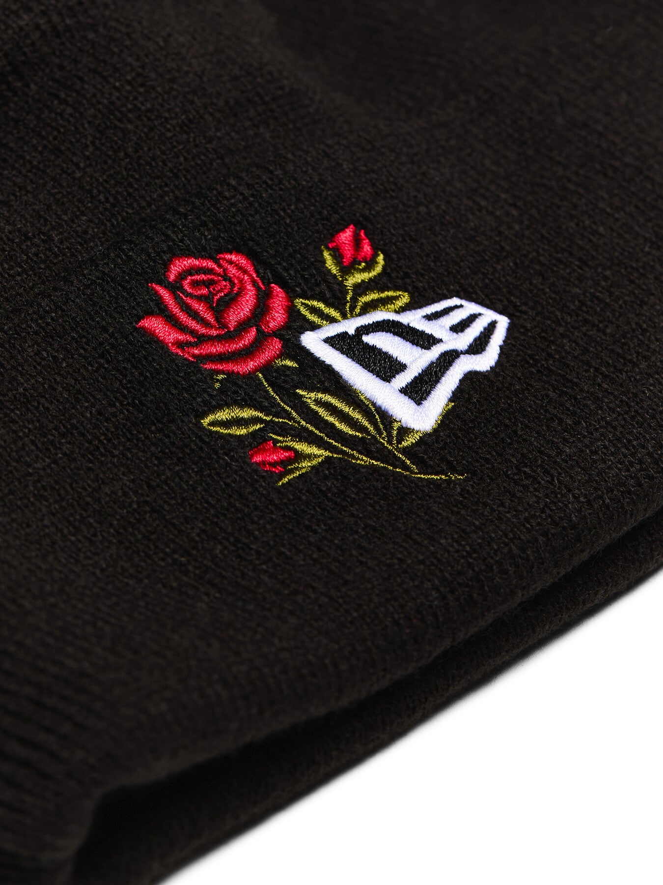 Rose Icon Cuff Knit Beanie Hat