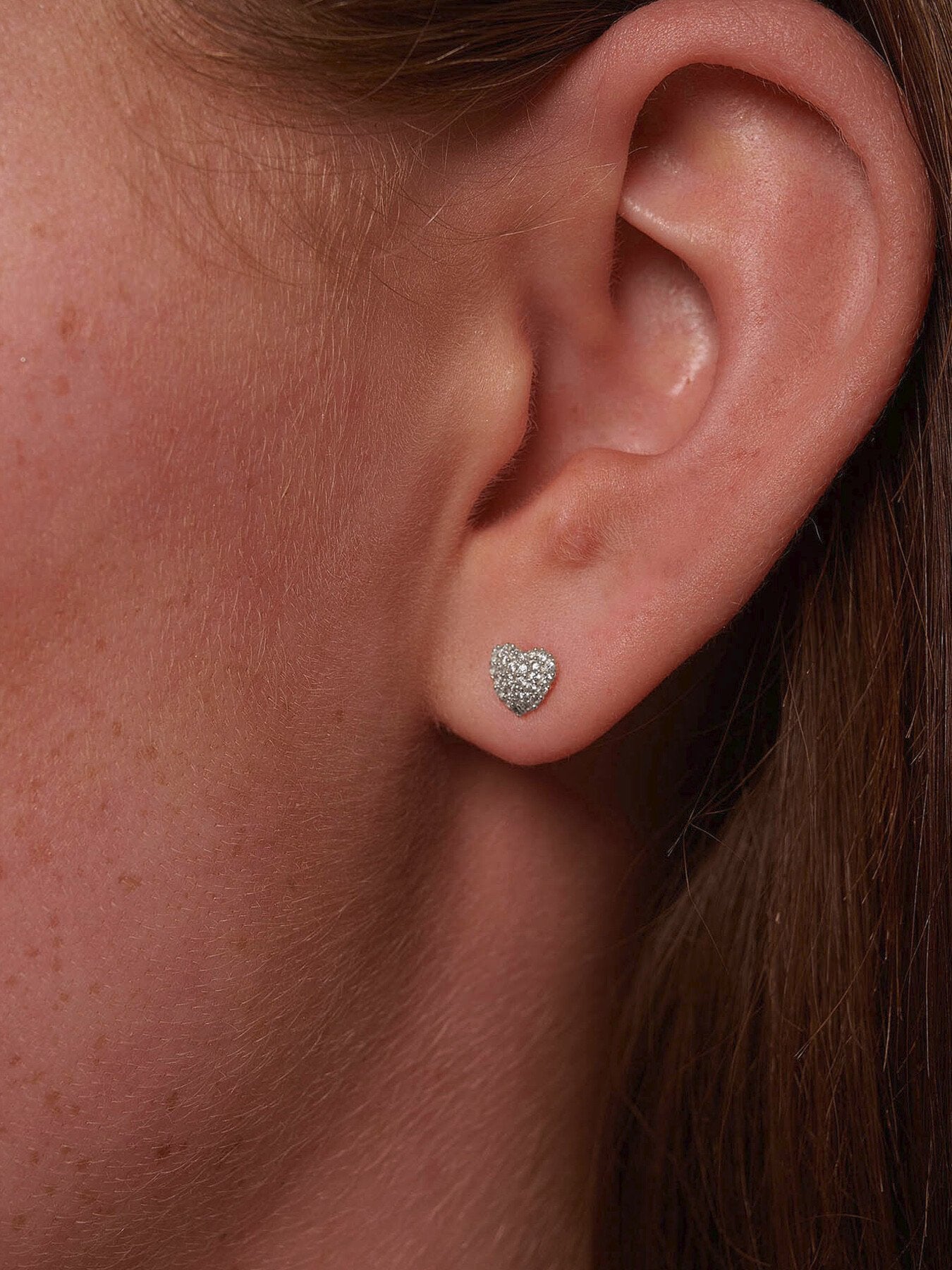 Pave Heart Earrings