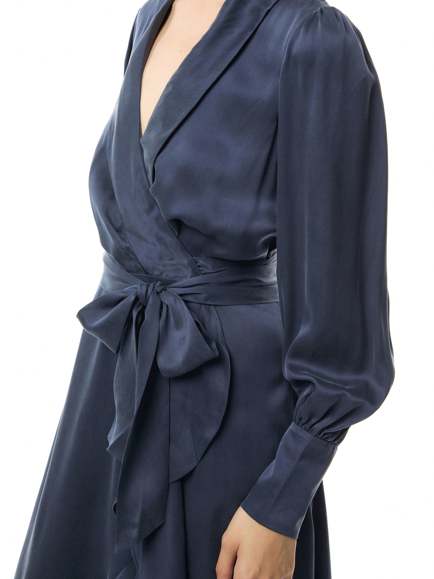 Silk Wrap Midi Dress