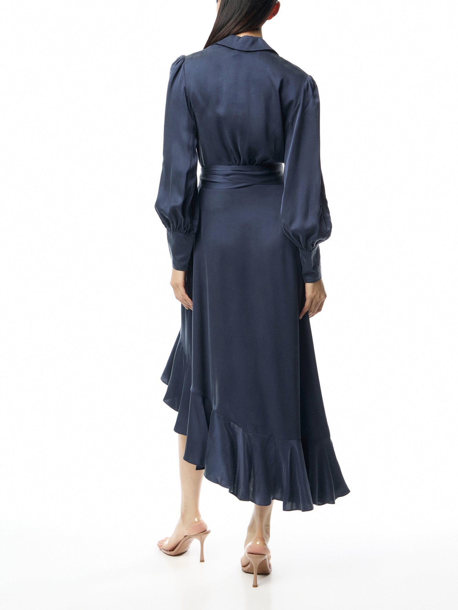 Silk Wrap Midi Dress