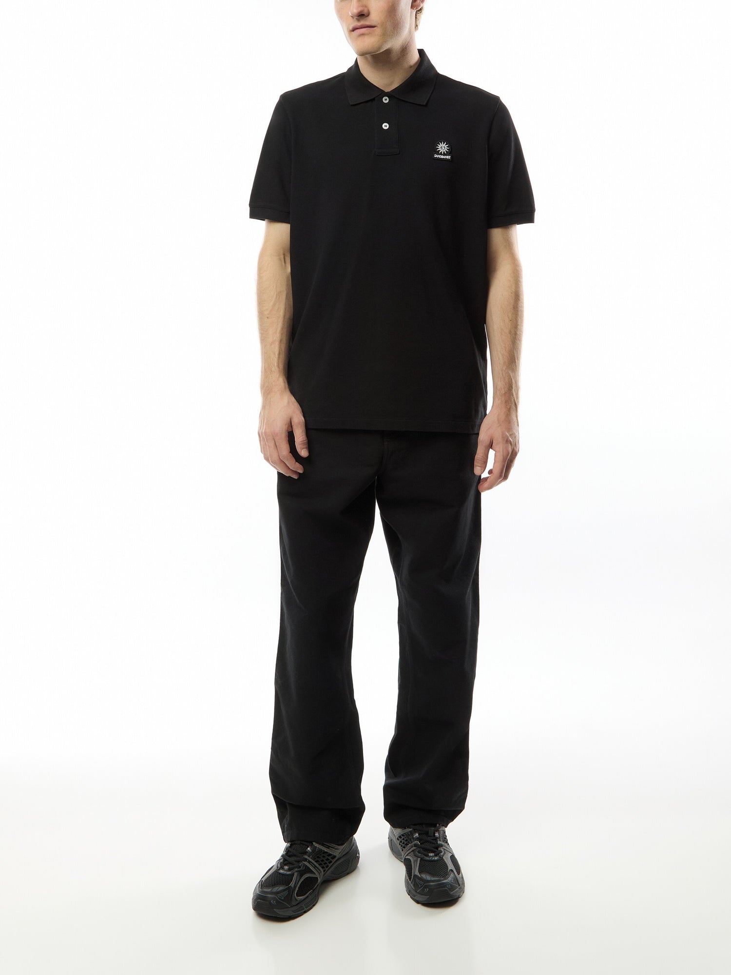 Badge Logo Long Sleeve Polo Shirt