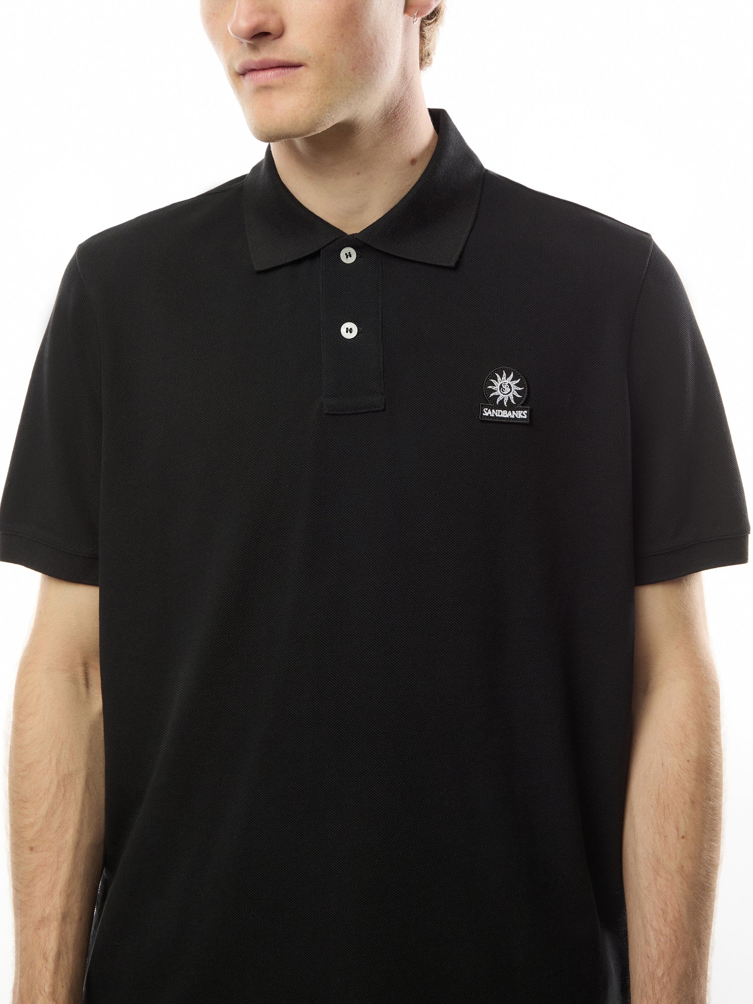 Badge Logo Long Sleeve Polo Shirt