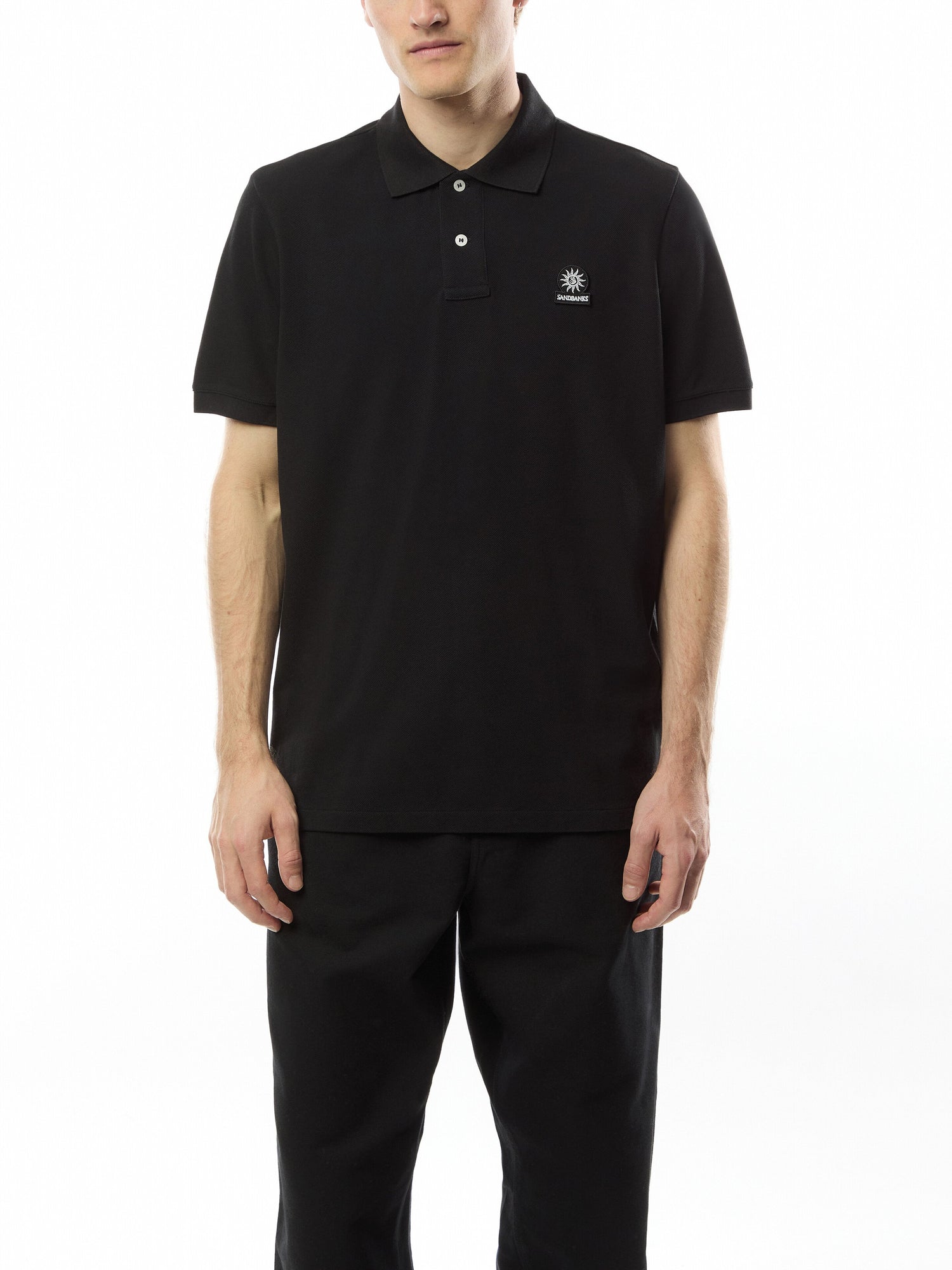 Badge Logo Long Sleeve Polo Shirt