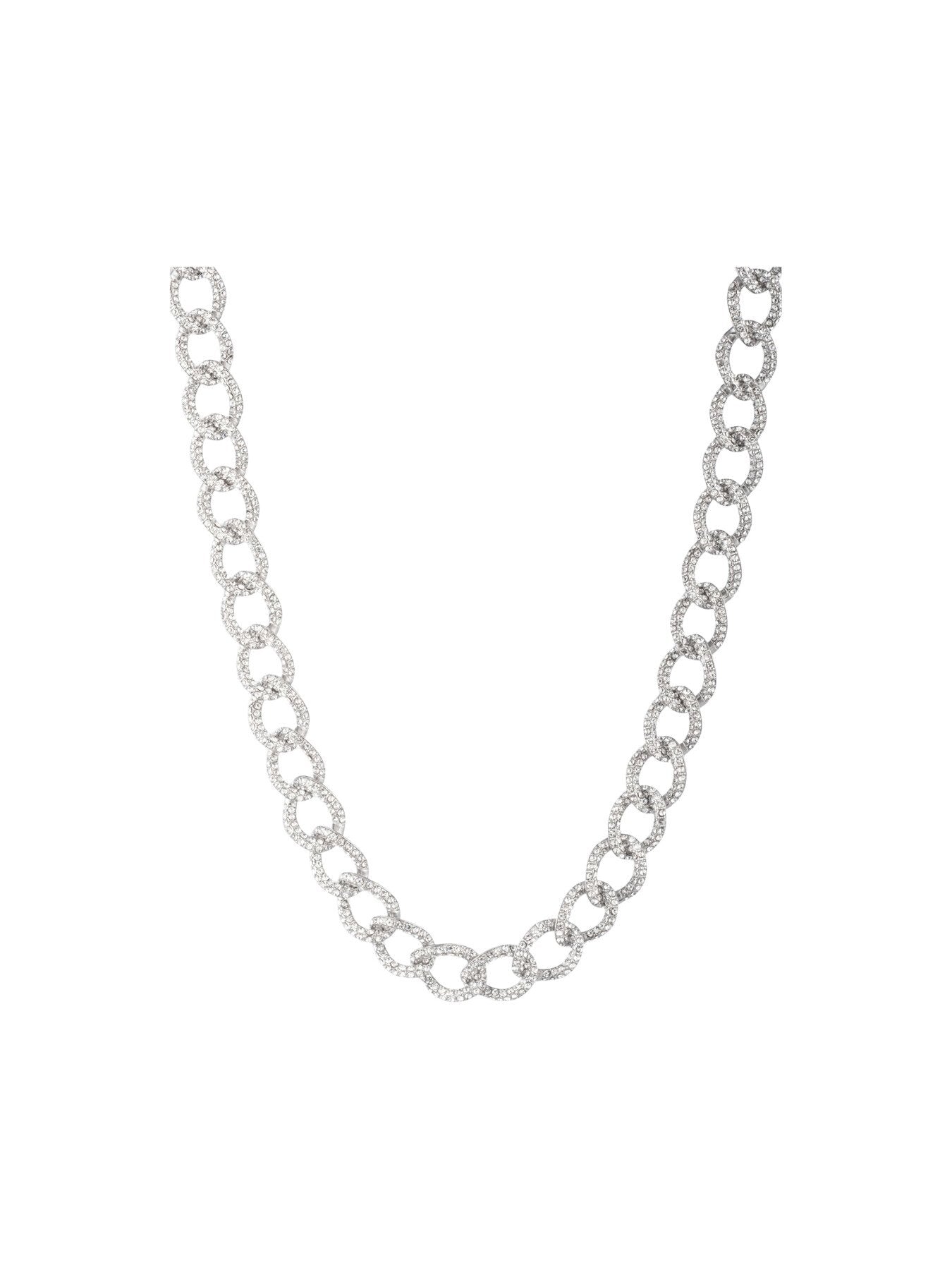 Pave Curb Link Collar Necklace
