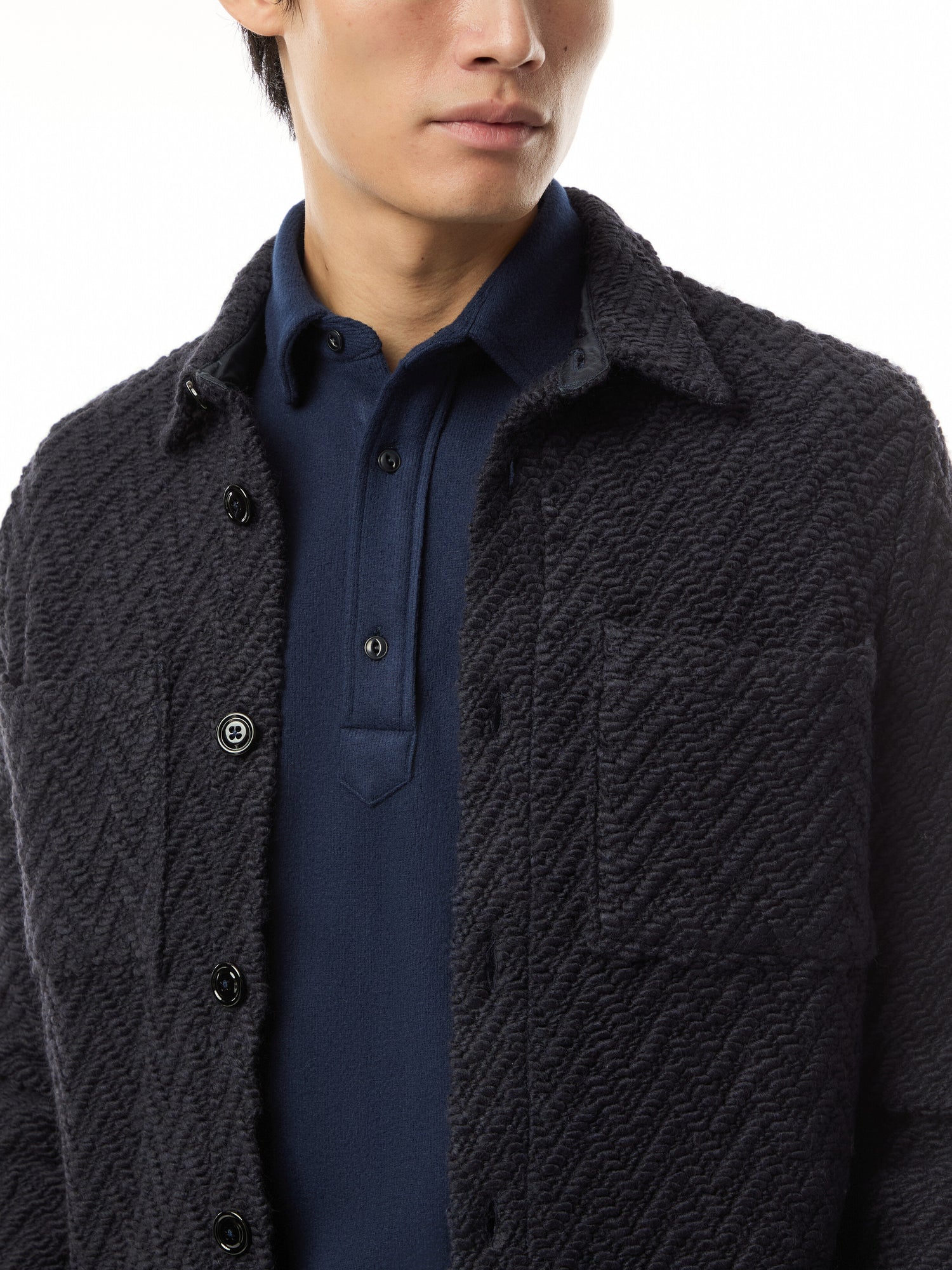 Knitted Herringbone Overshirt