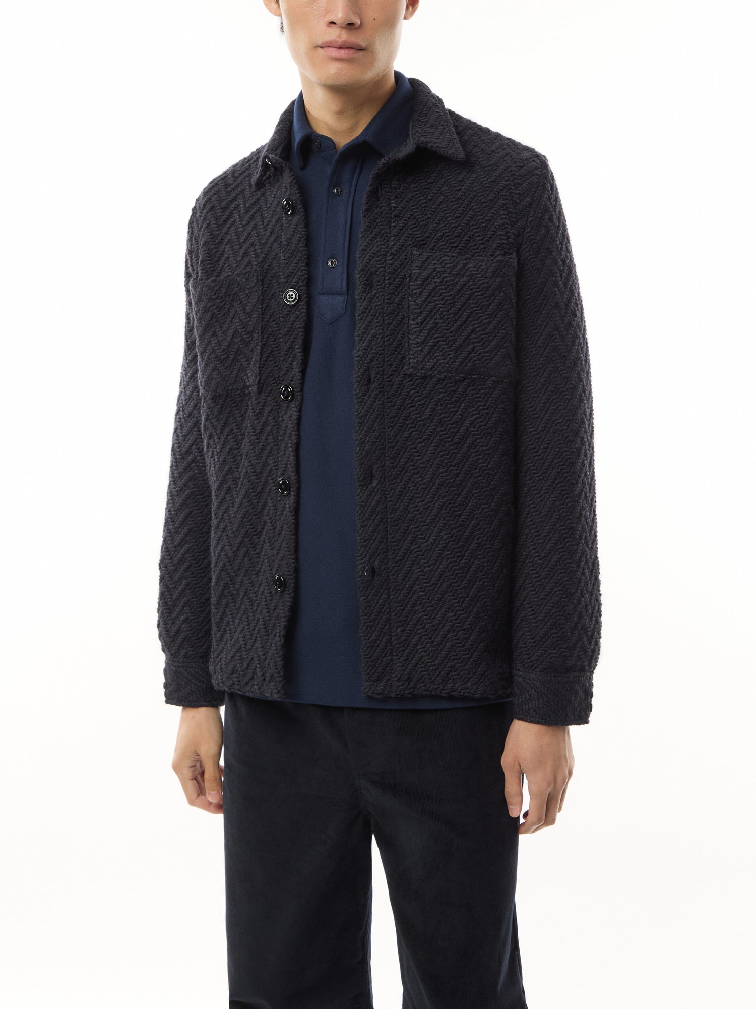 Knitted Herringbone Overshirt