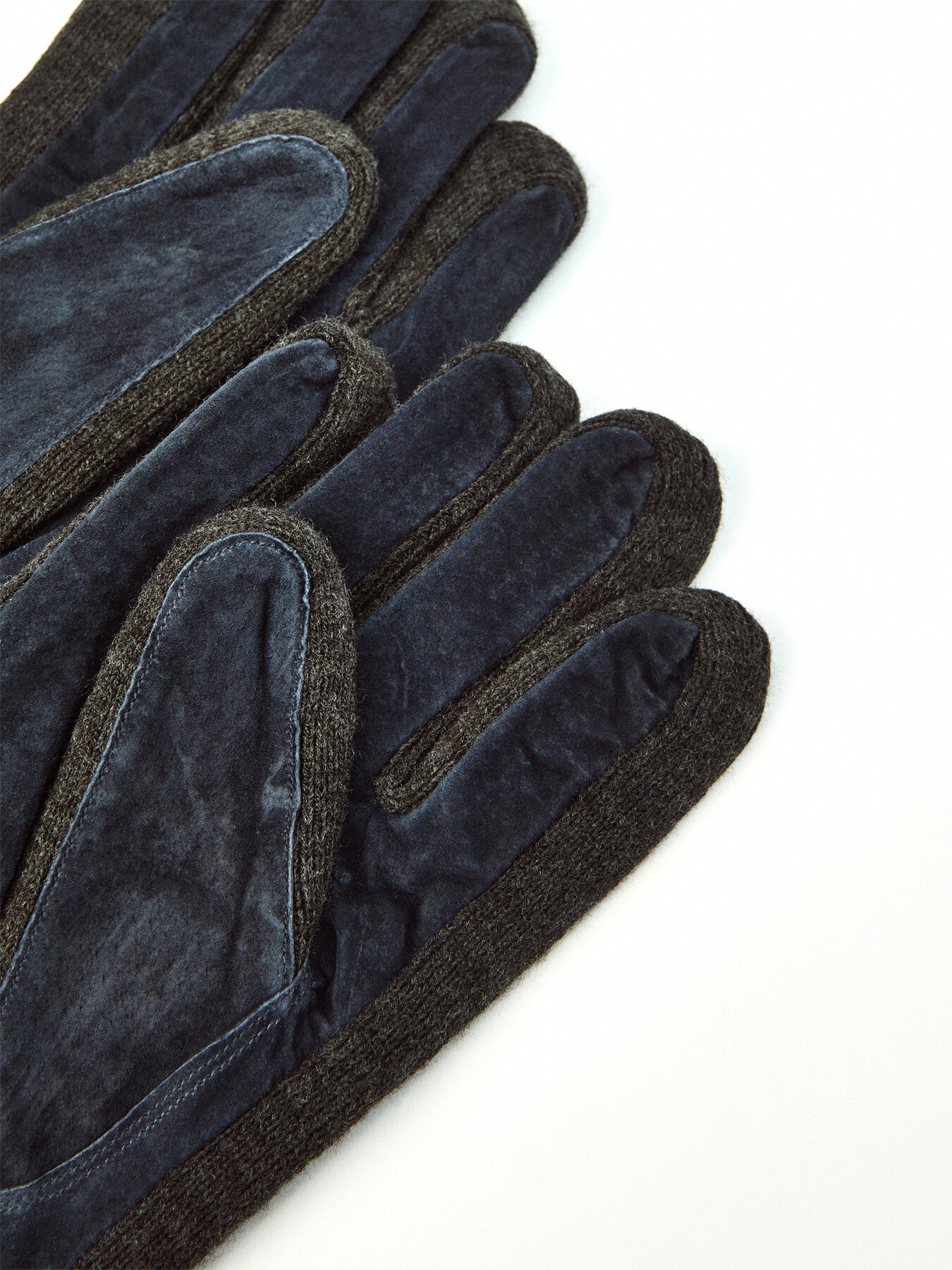 Pigsuede Glove Acrylic Knit Cuff
