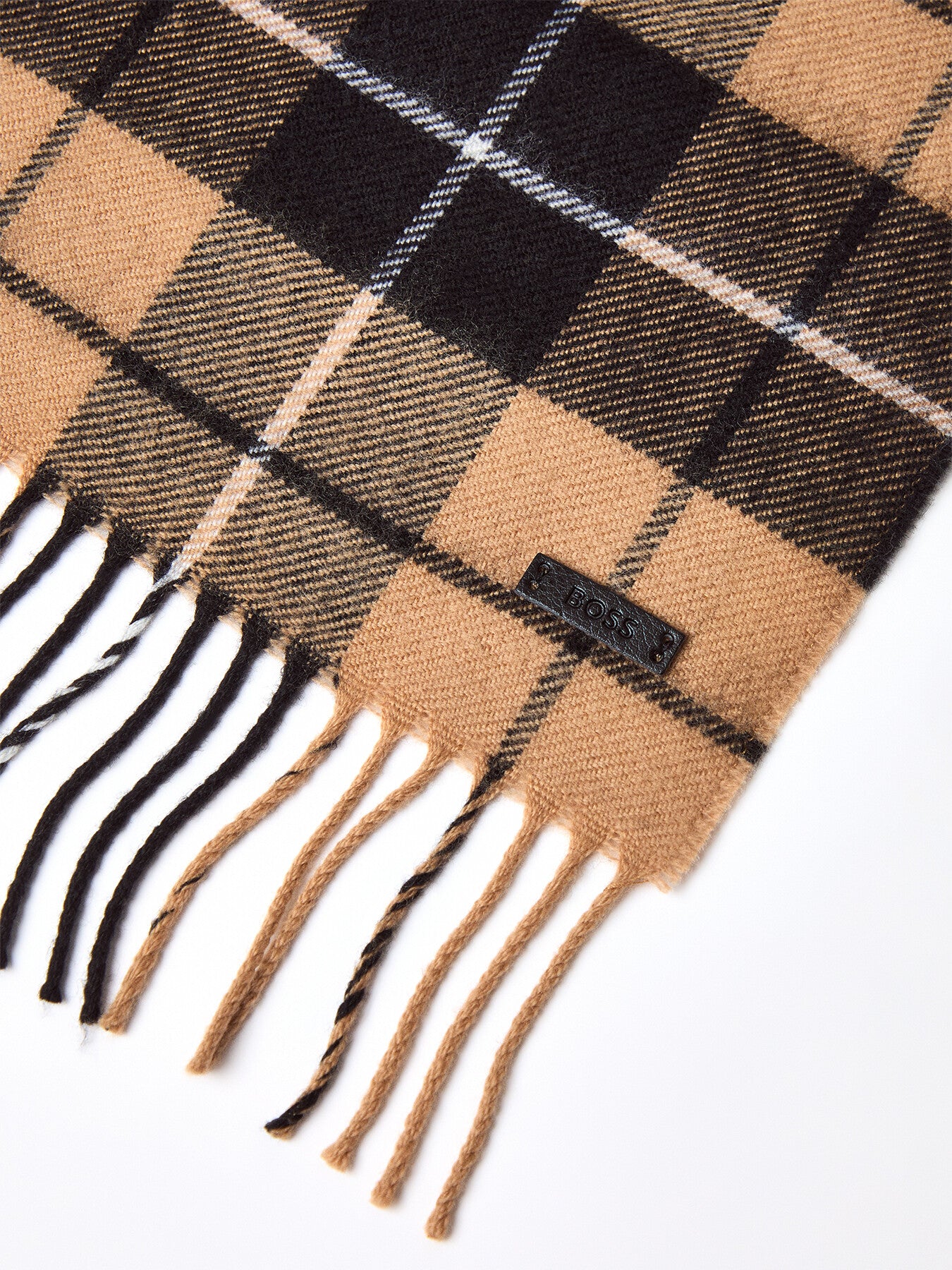 Stellan Wool Scarf With Check And Twisted Fringes