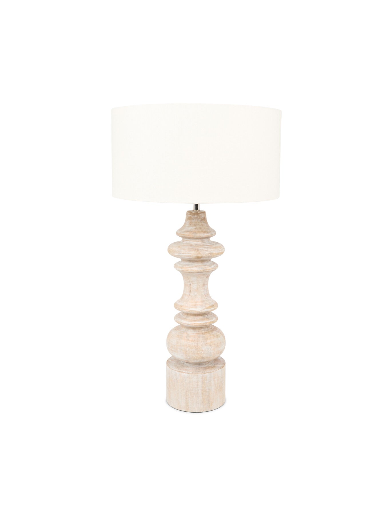Natural White Wash Lamp With Shade