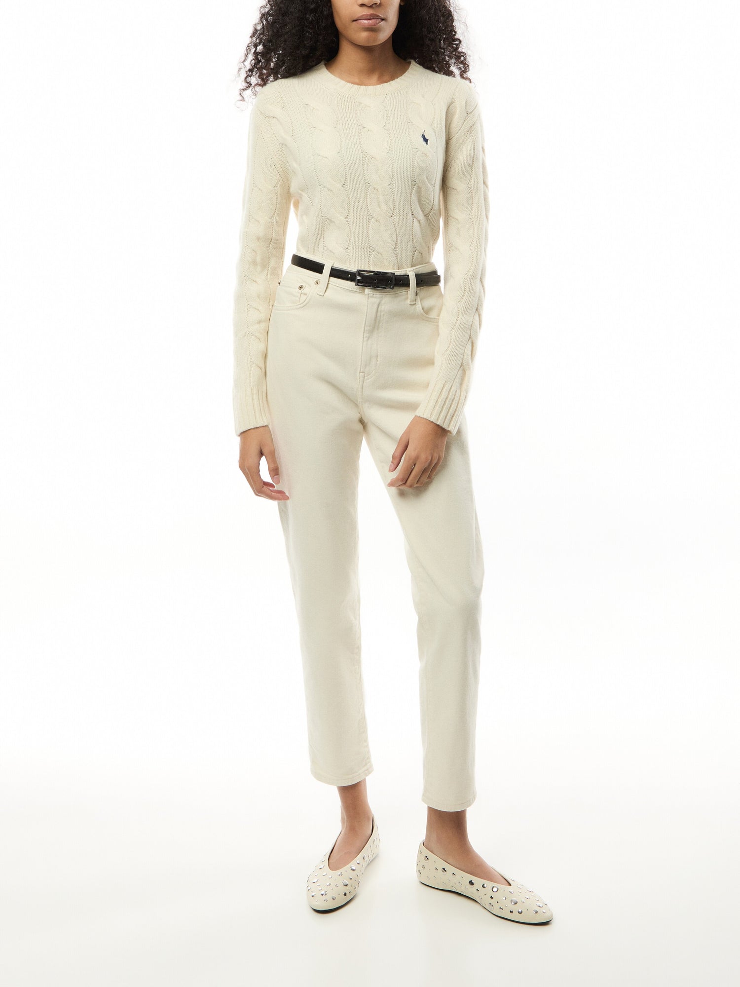 Classic Fit Cable Wool Cashmere Sweater